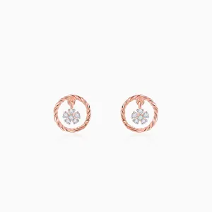 Rose Gold Magnolia Mist Diamond Earrings