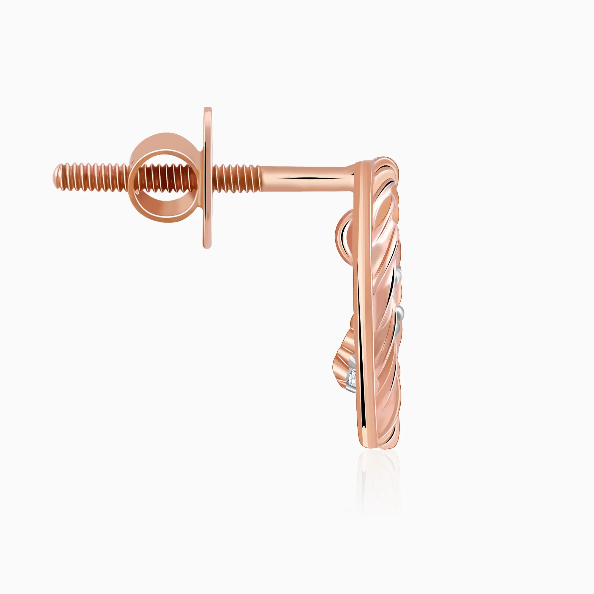Rose Gold Magnolia Mist Diamond Earrings