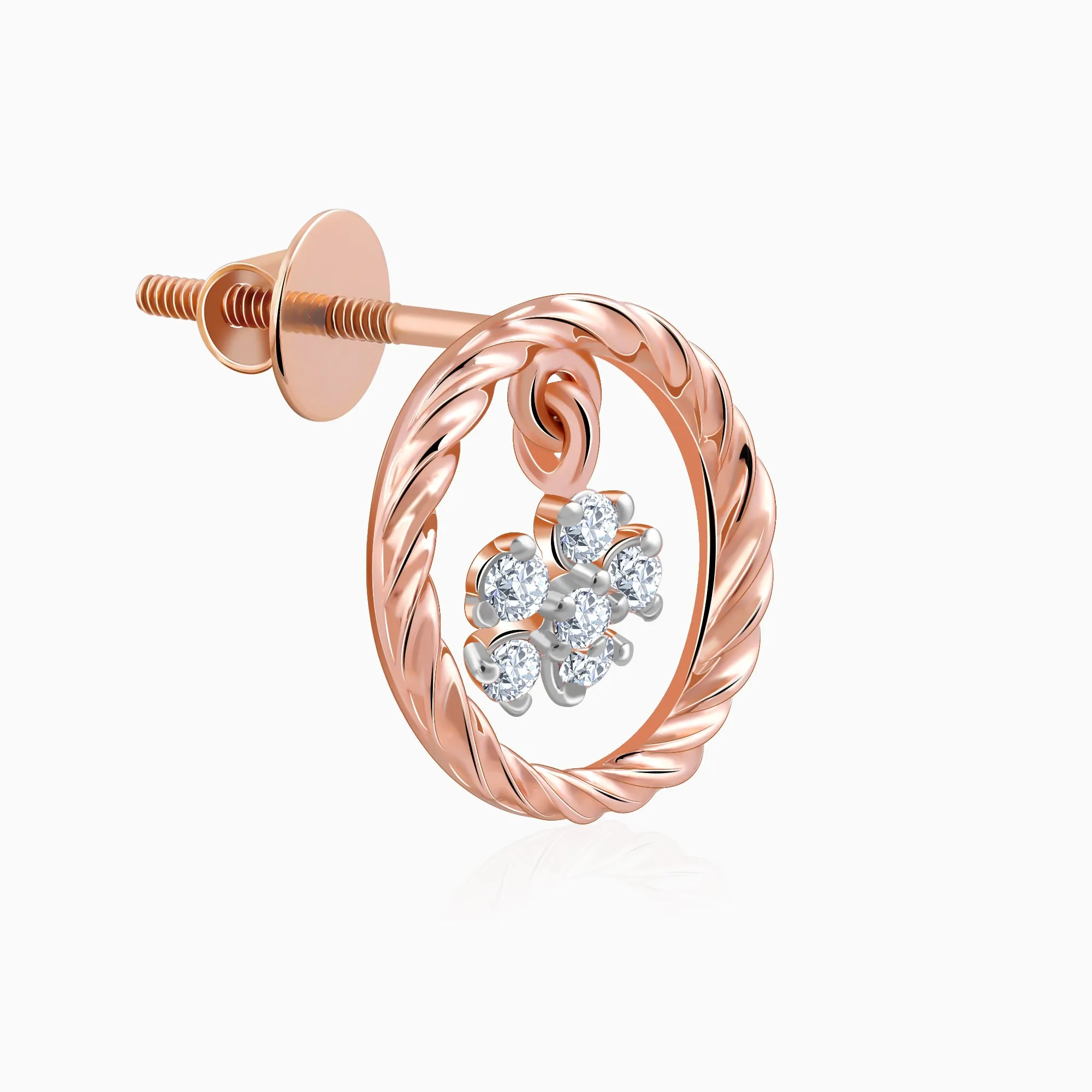 Rose Gold Magnolia Mist Diamond Earrings