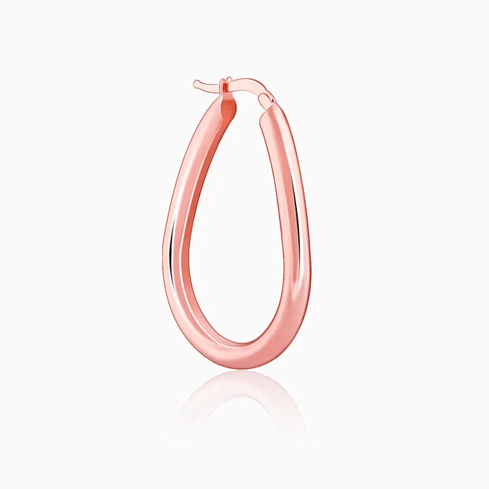 Rose Gold Tapered Hoop Earrings