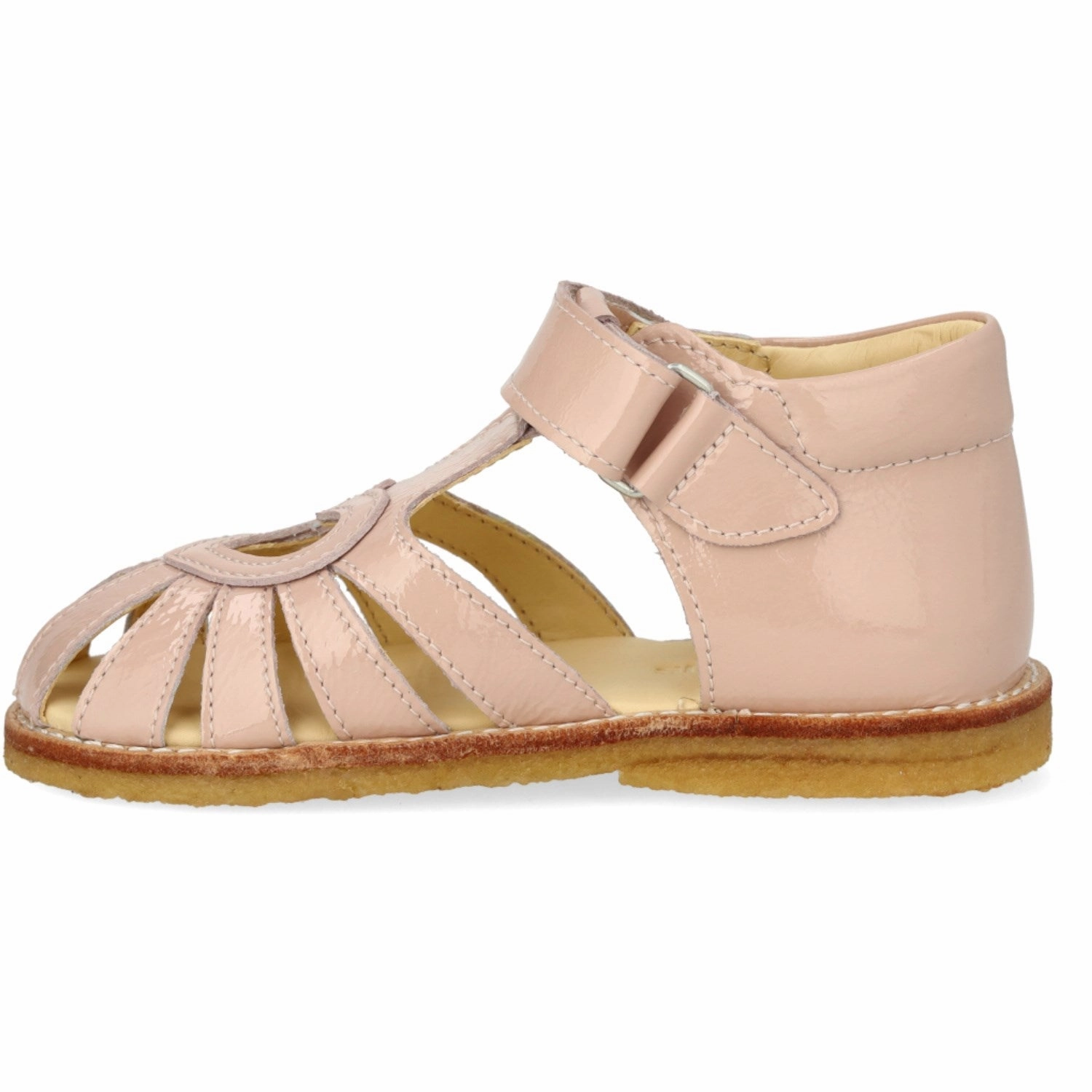 Rubber soles Angulus Rosebud Beginner Heart Sandal with Velcro Closure
