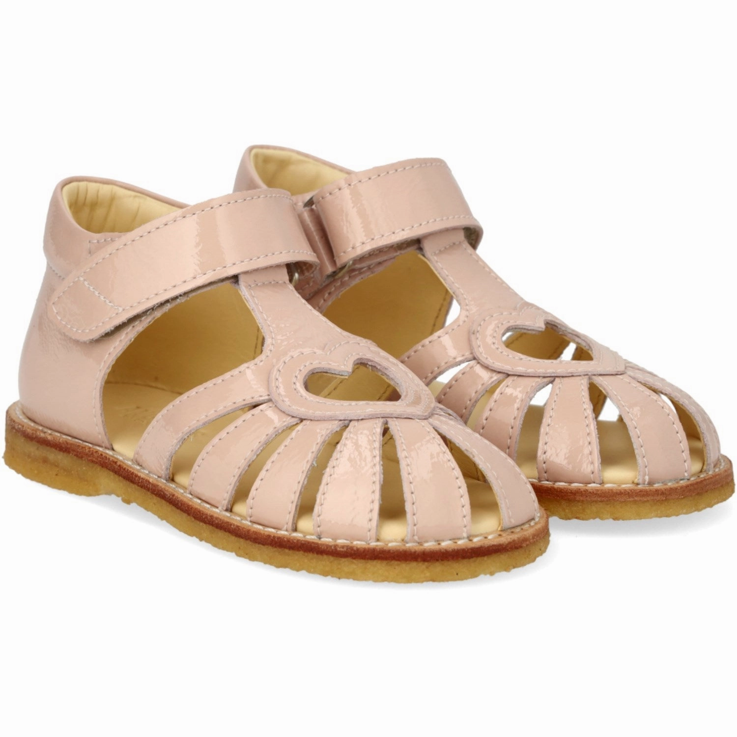 Rubber soles Angulus Rosebud Beginner Heart Sandal with Velcro Closure Orthopedic shoes