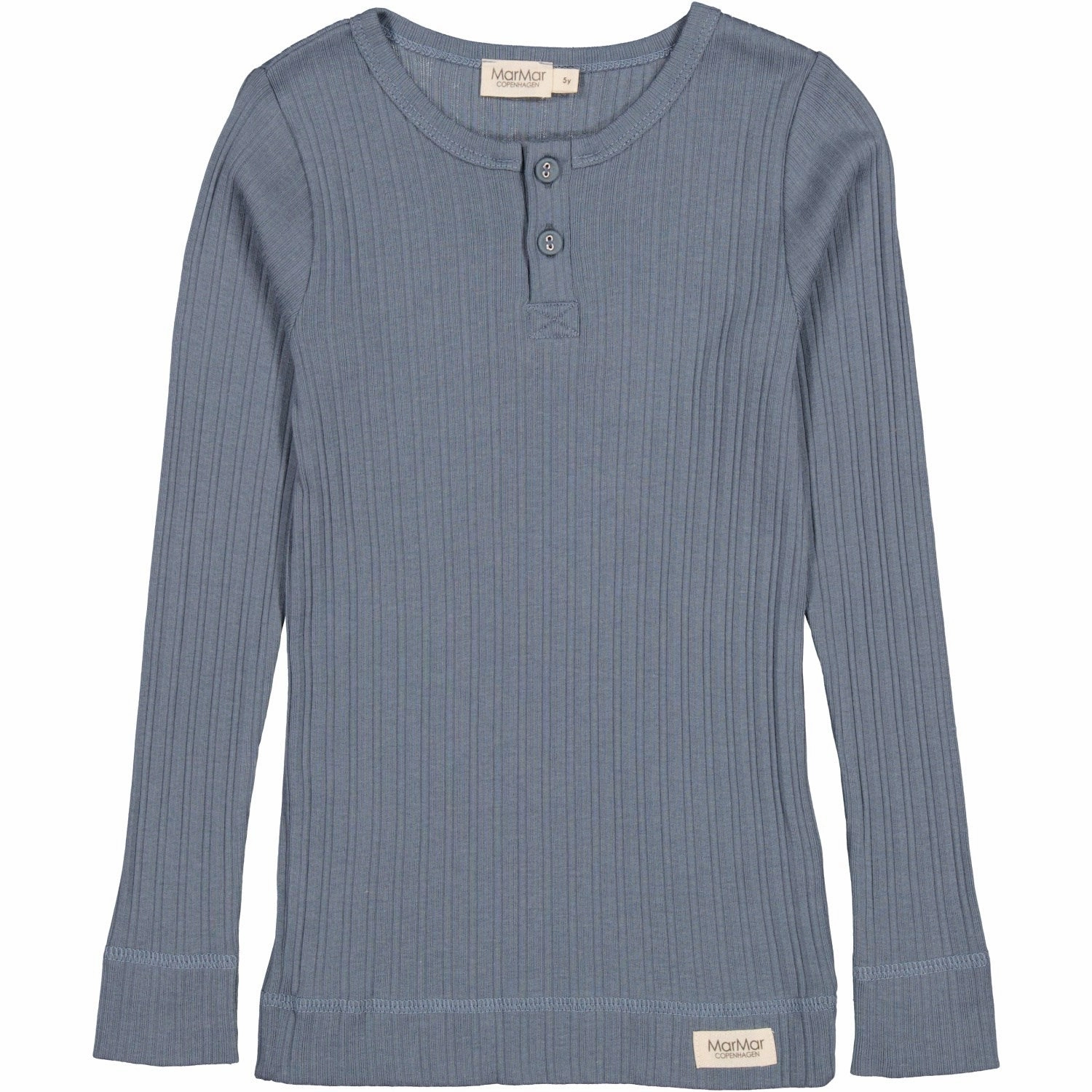 Ruffle MarMar Modal Broad Rib Stormy Blue Blouse