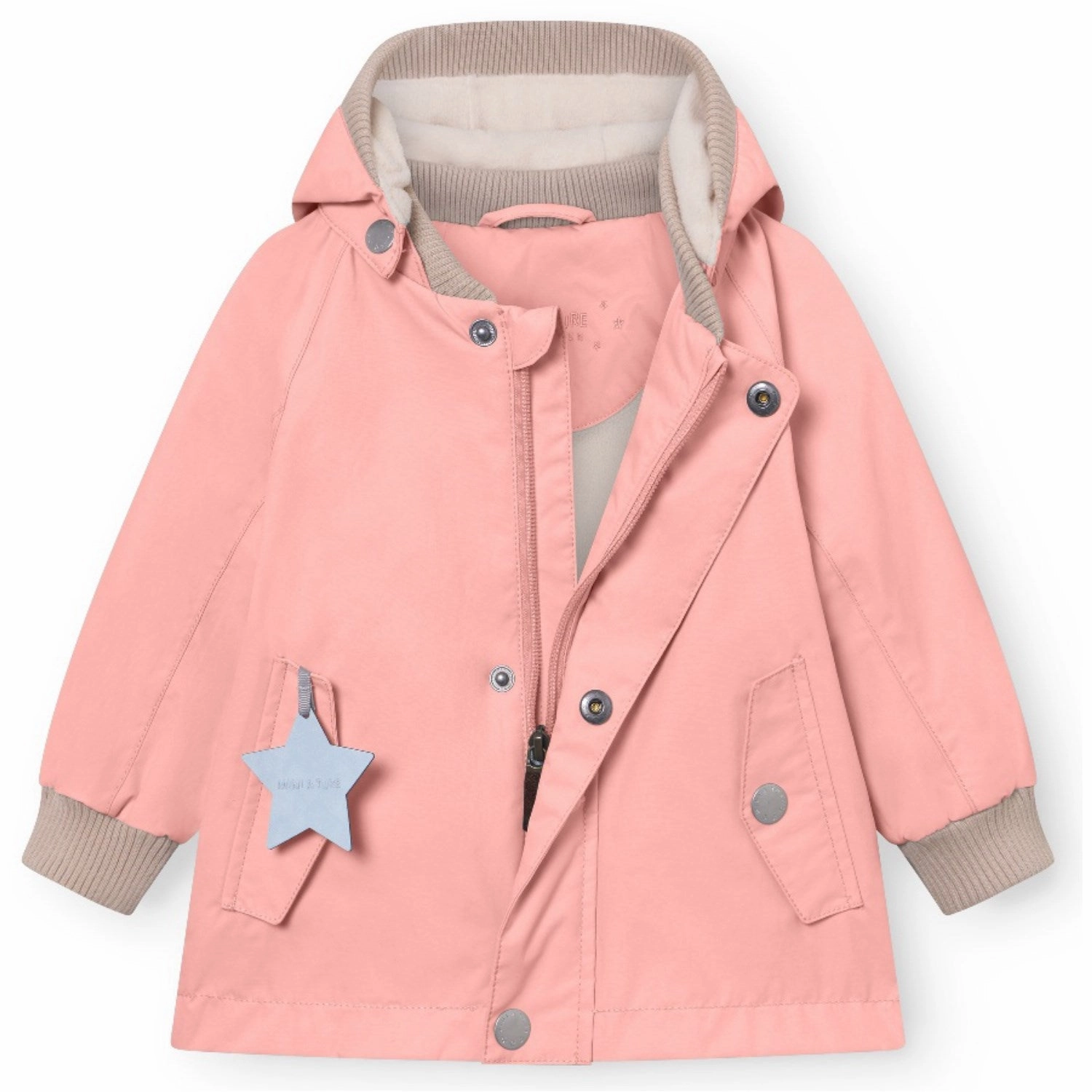 Ruffle Mini A ture Rose Tan Wally Fleece Lined Spring Jacket. GRS