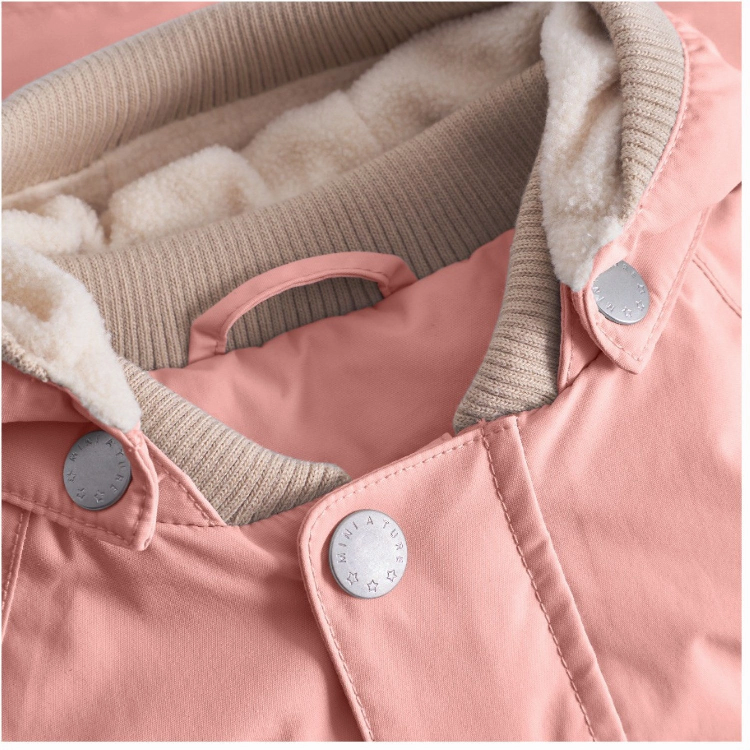 Ruffle Mini A ture Rose Tan Wally Fleece Lined Spring Jacket. GRS