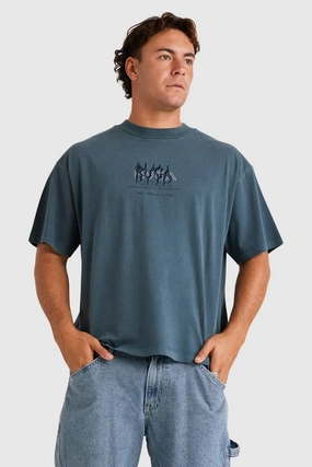 RVCA Drip Short Sleeve Tee Petrol Blue quiz sale sale agreement