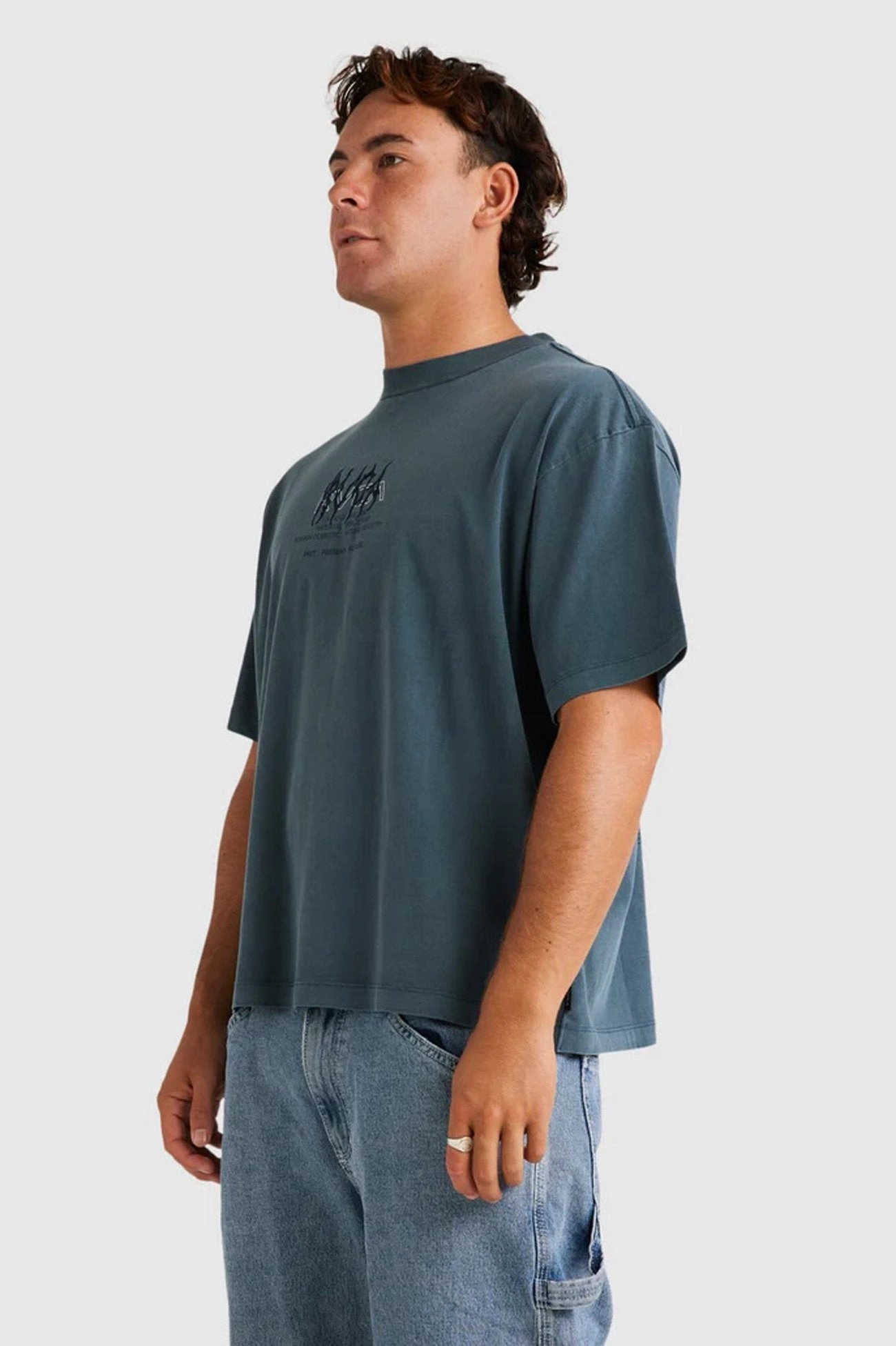 RVCA Drip Short Sleeve Tee Petrol Blue quiz sale