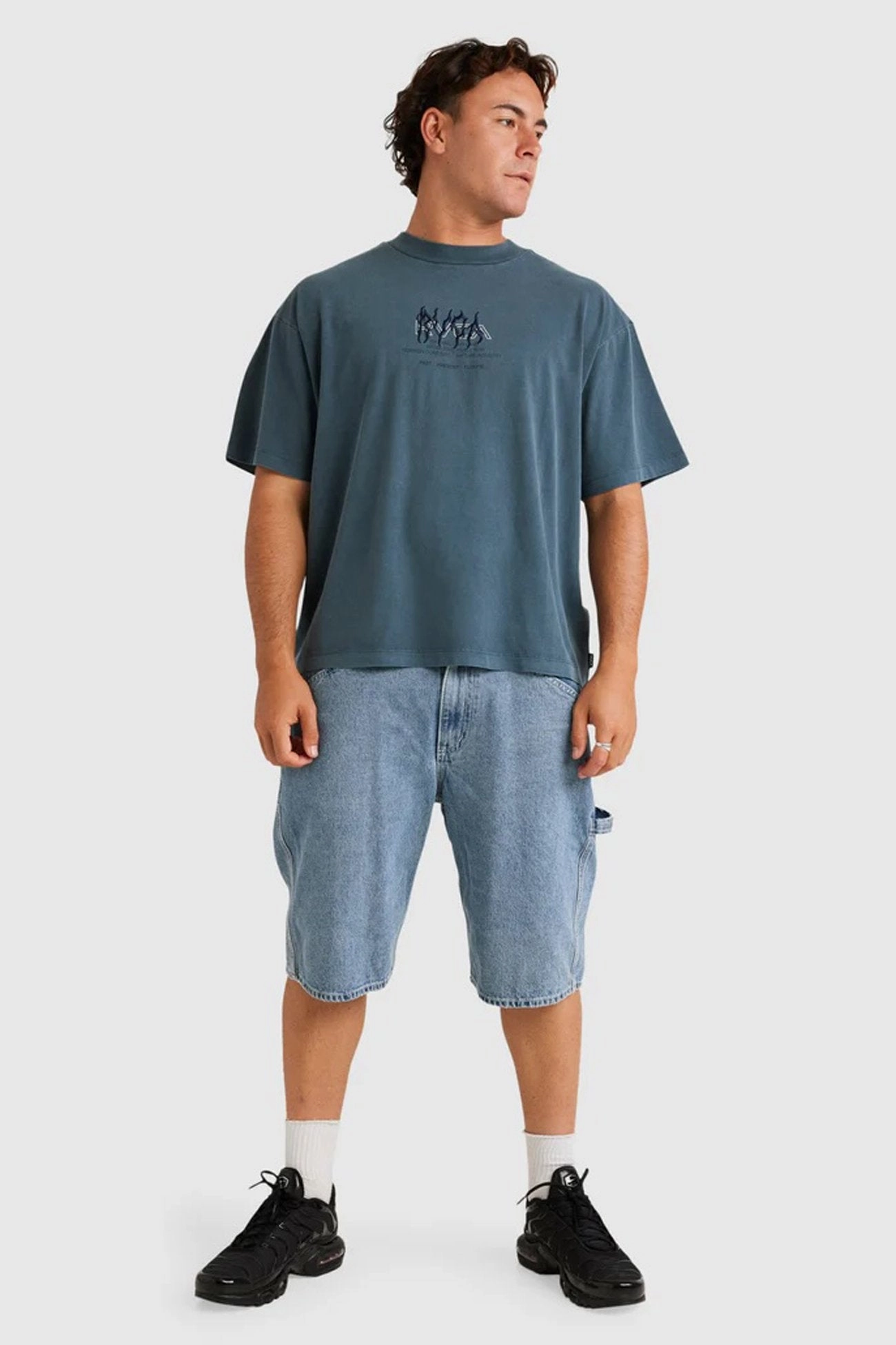 RVCA Drip Short Sleeve Tee Petrol Blue quiz sale