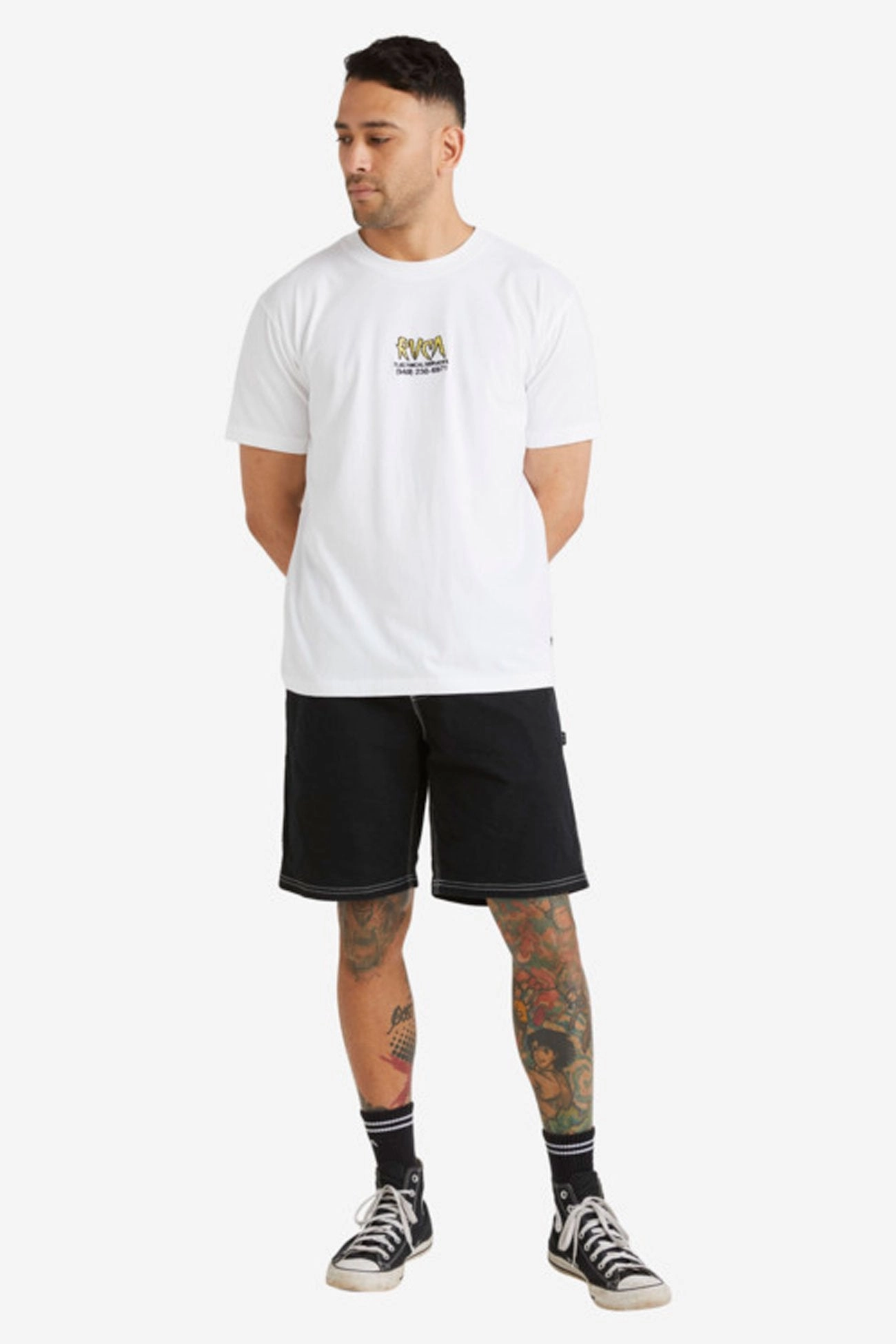 RVCA Electrical Short Sleeve Tee White iphone 15 sale