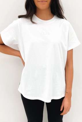 sale agreement JNJL Embroidered Logo Tee White sale amazon