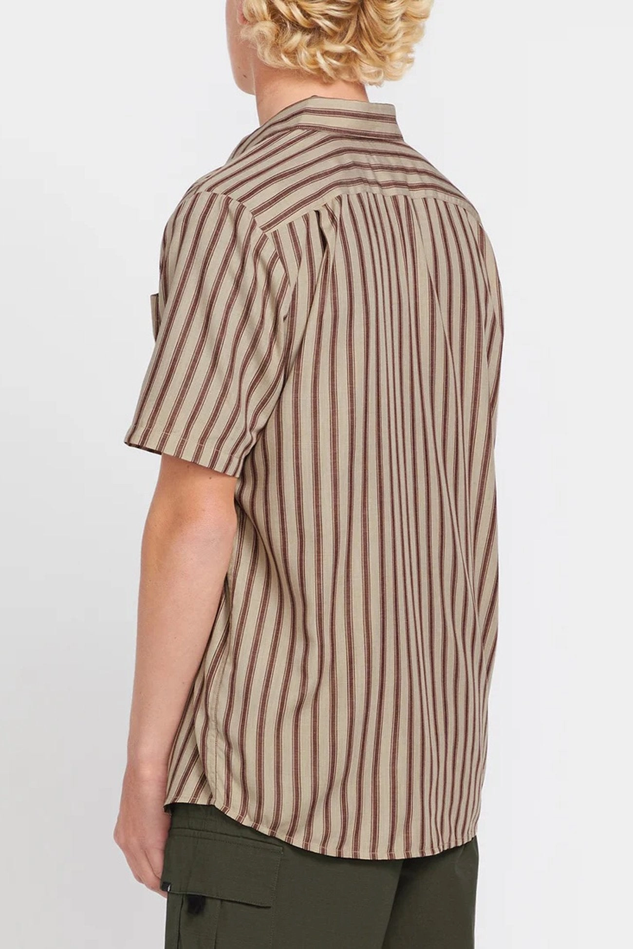 sale baby clothes Arvostripe Woven Short Sleeve Shirt Light Khaki