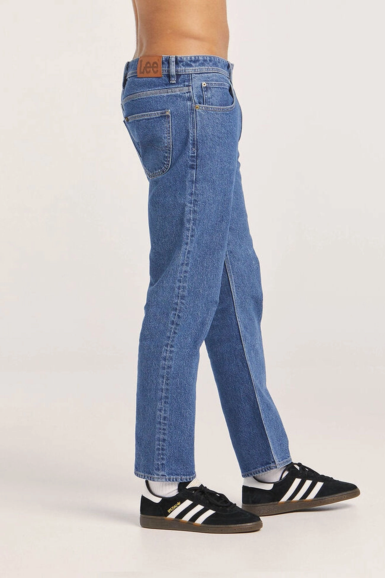 sale banner L-Three Straight Jean Satisfaction Indigo