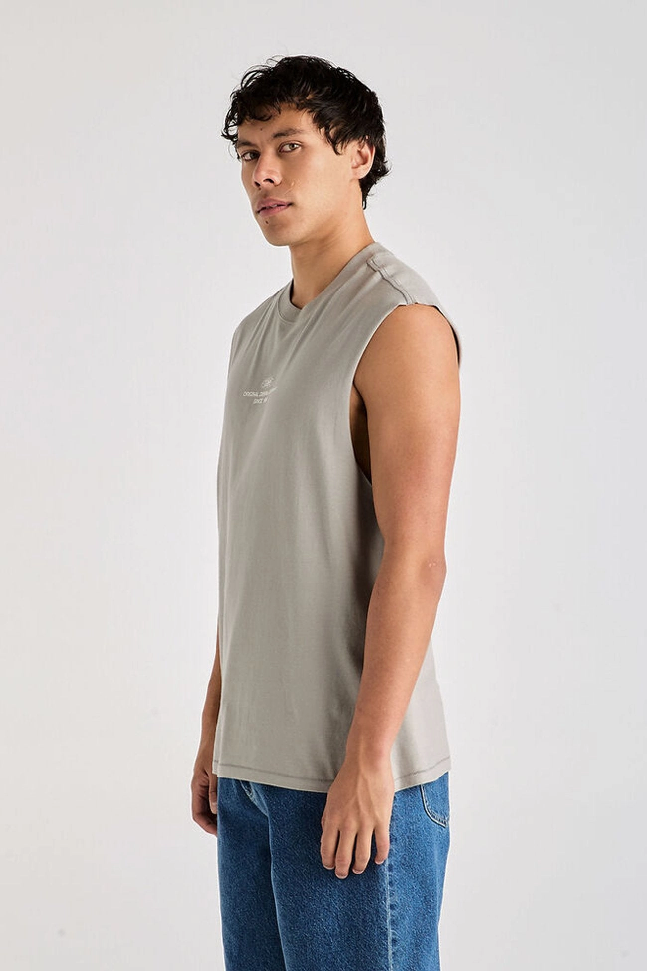 sale clothes Denim Co Muscle Tee Stone Steel
