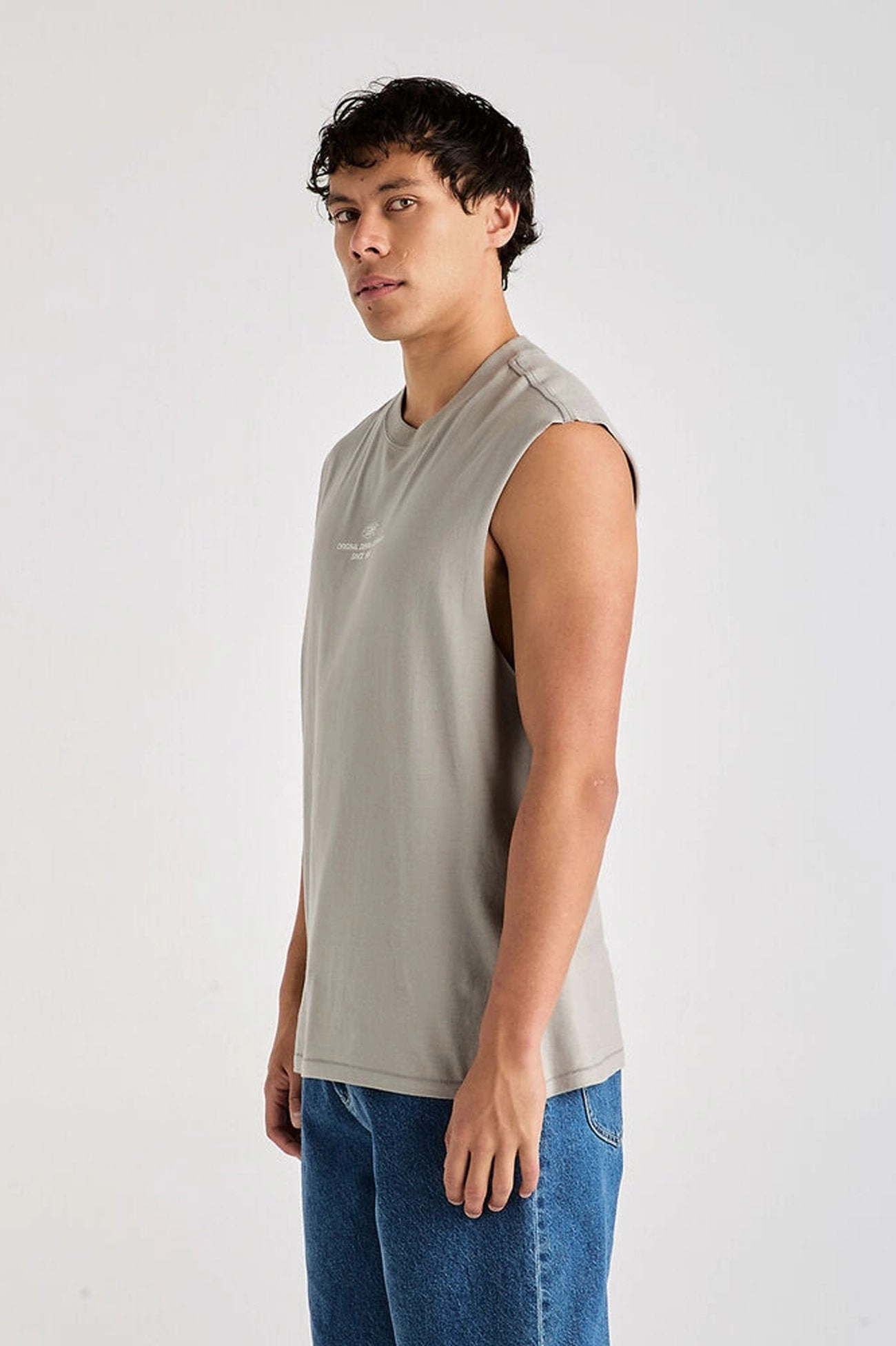 sale clothes Denim Co Muscle Tee Stone Steel