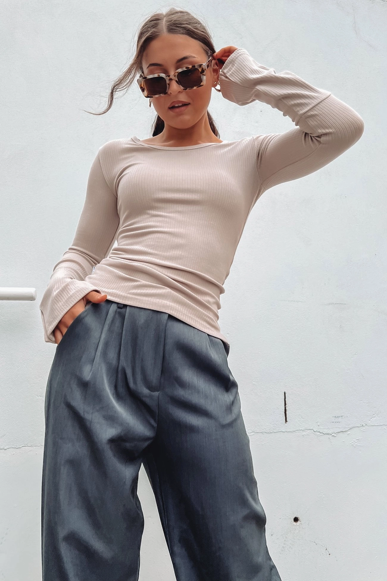 sale bags Tylar Lounge Rib Long Sleeve Oat Marle sale product