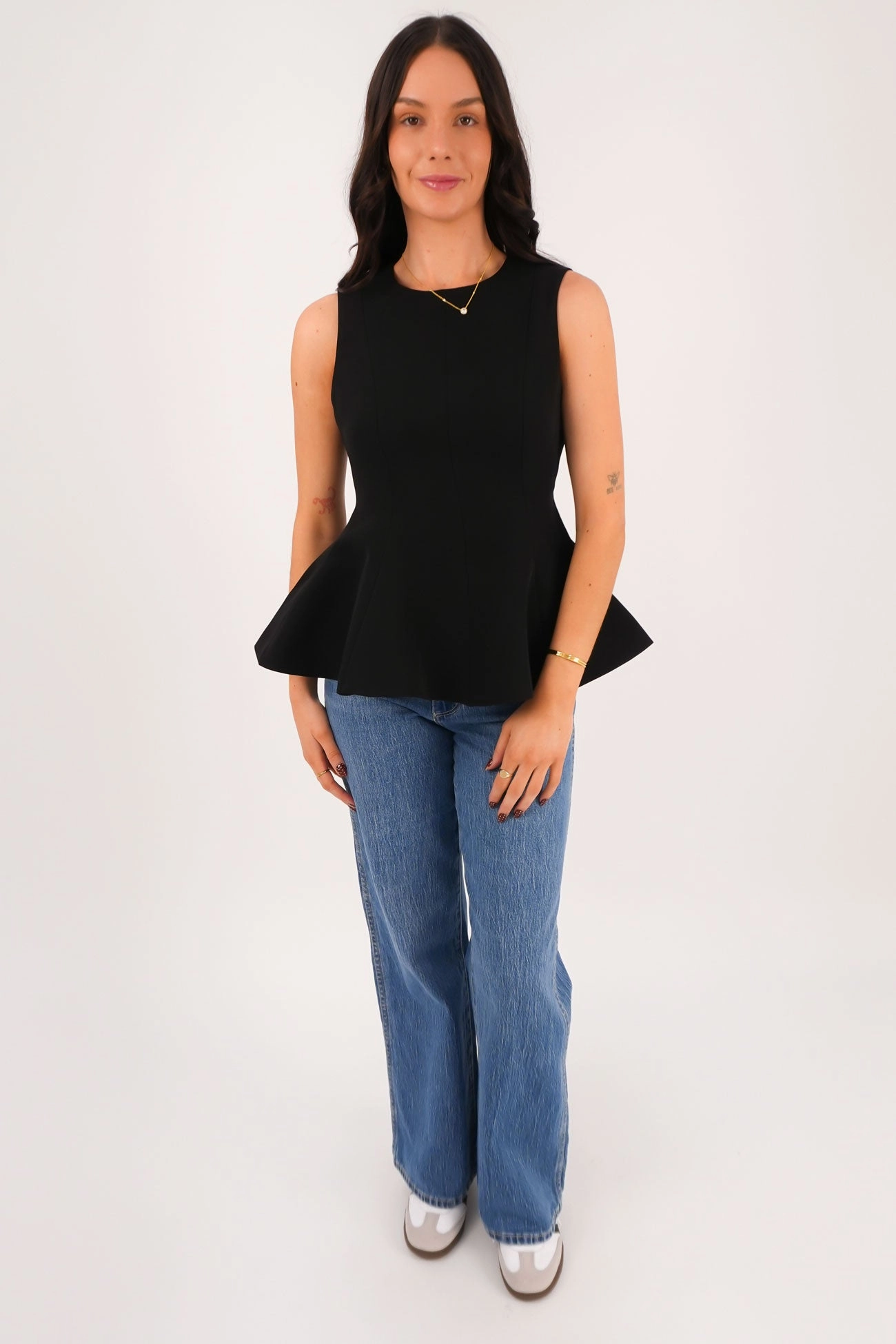 sale rug Larkin Peplum Top Black