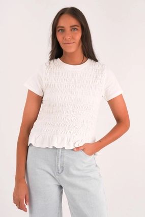 sale sharks Astor Rouched Tee White sale tilbari