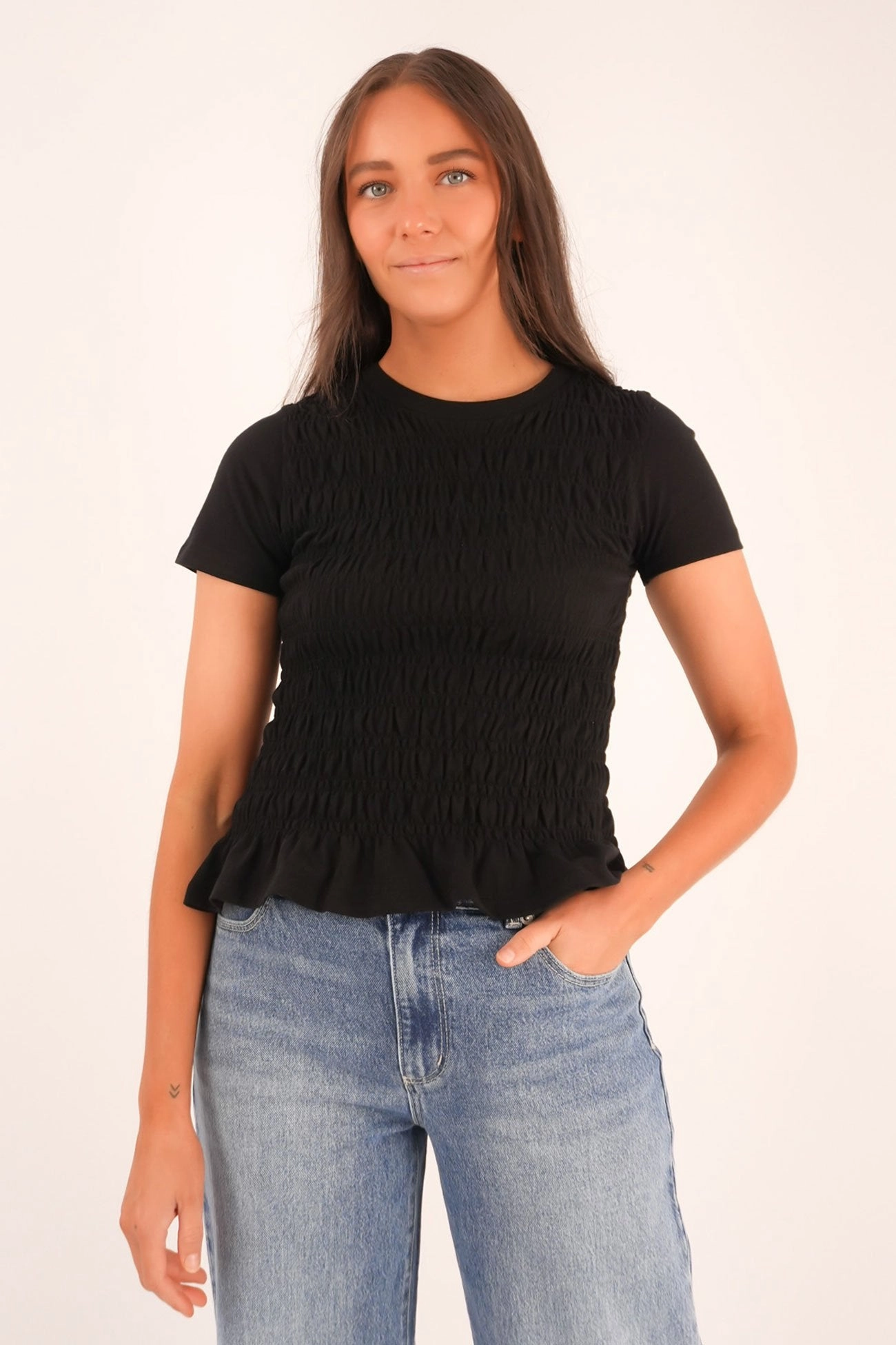 sales Astor Rouched Tee Black sale for men