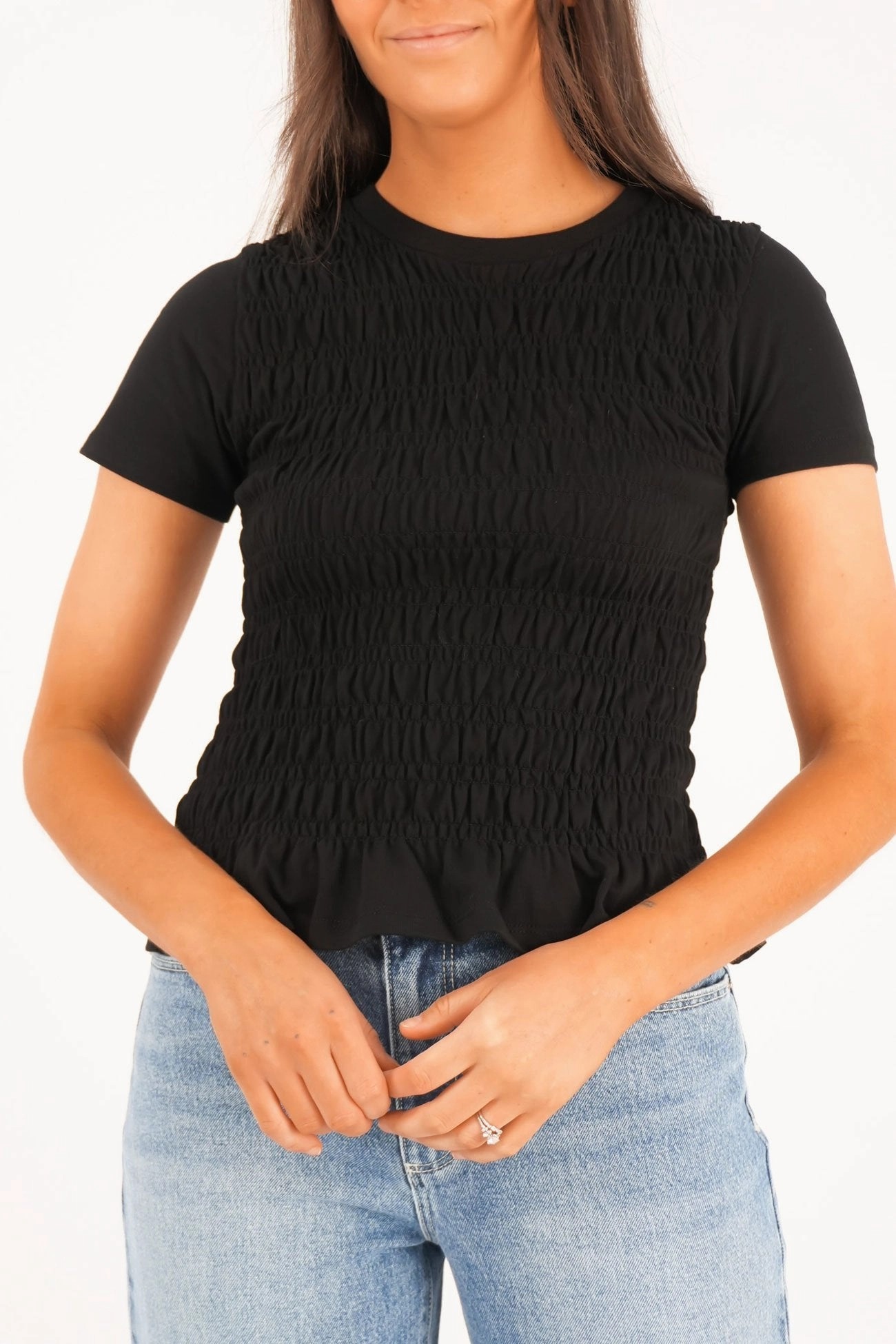 sale vans Astor Rouched Tee Black