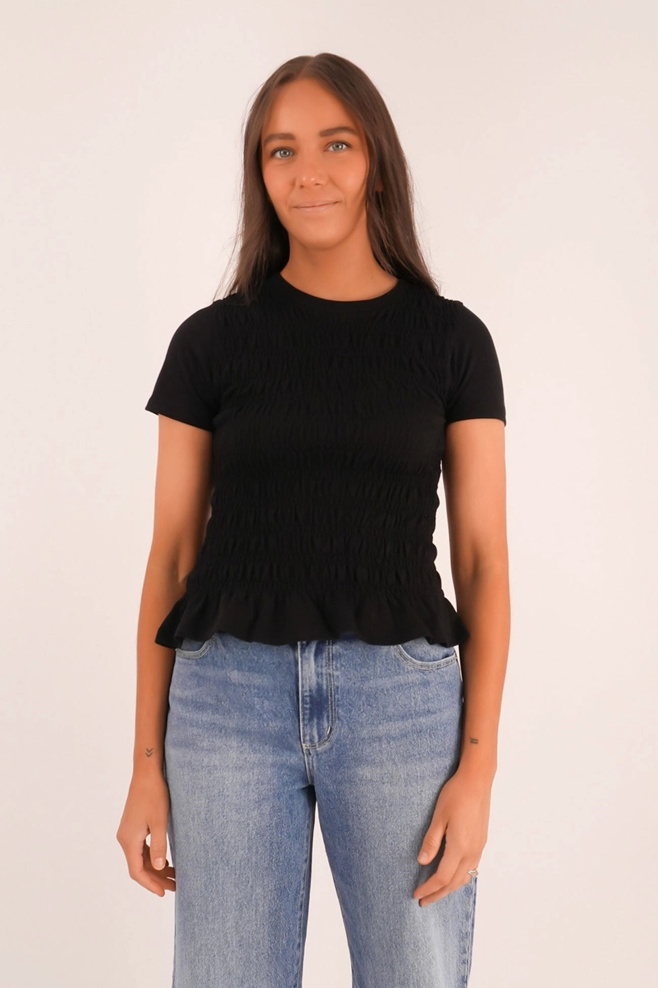 sale vans Astor Rouched Tee Black
