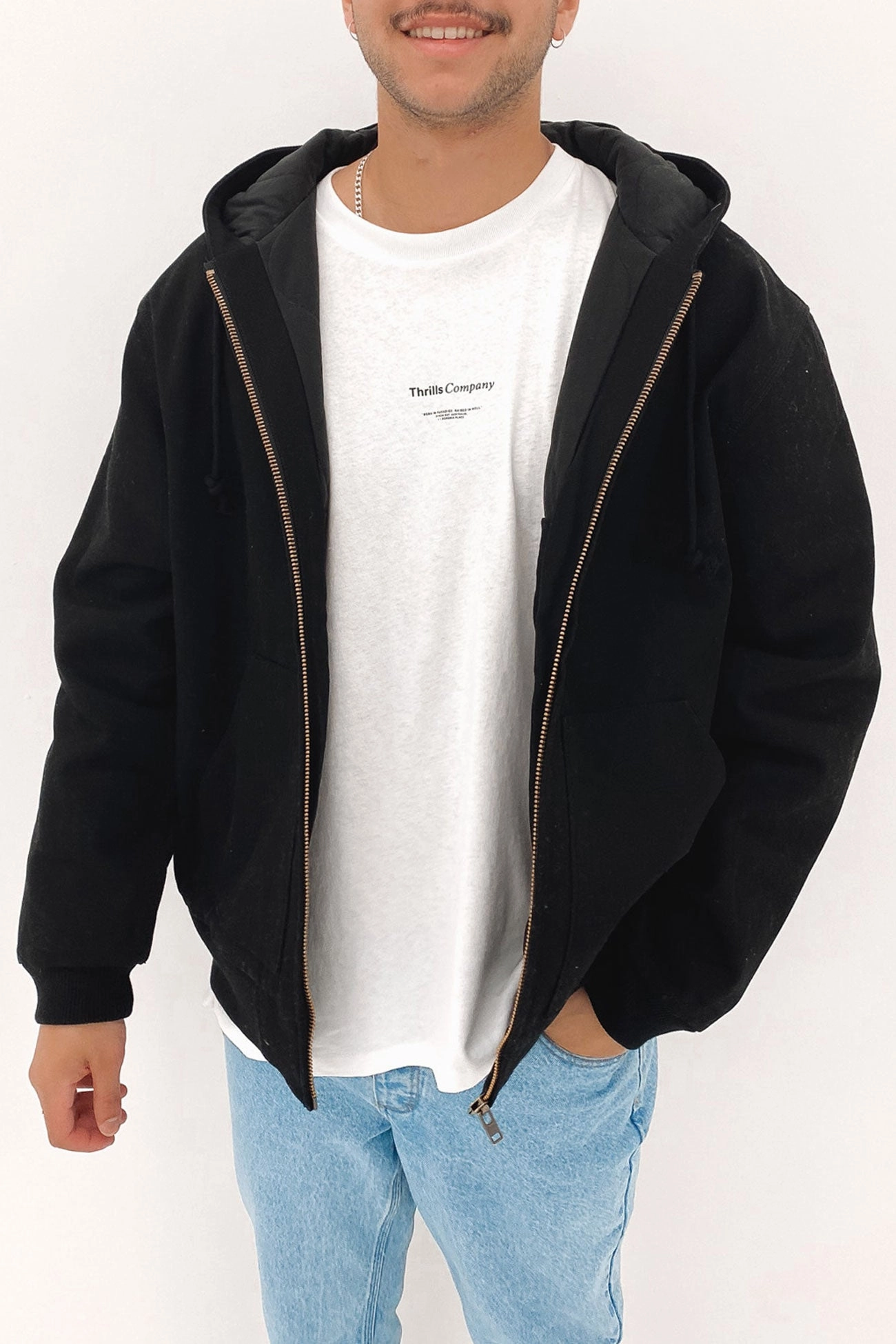 sale wallpaper Thrills Union Hood Jacket Black