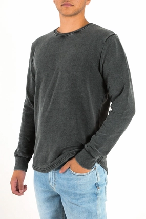 sales counter Curved Hem Crew Acid Black easter sale