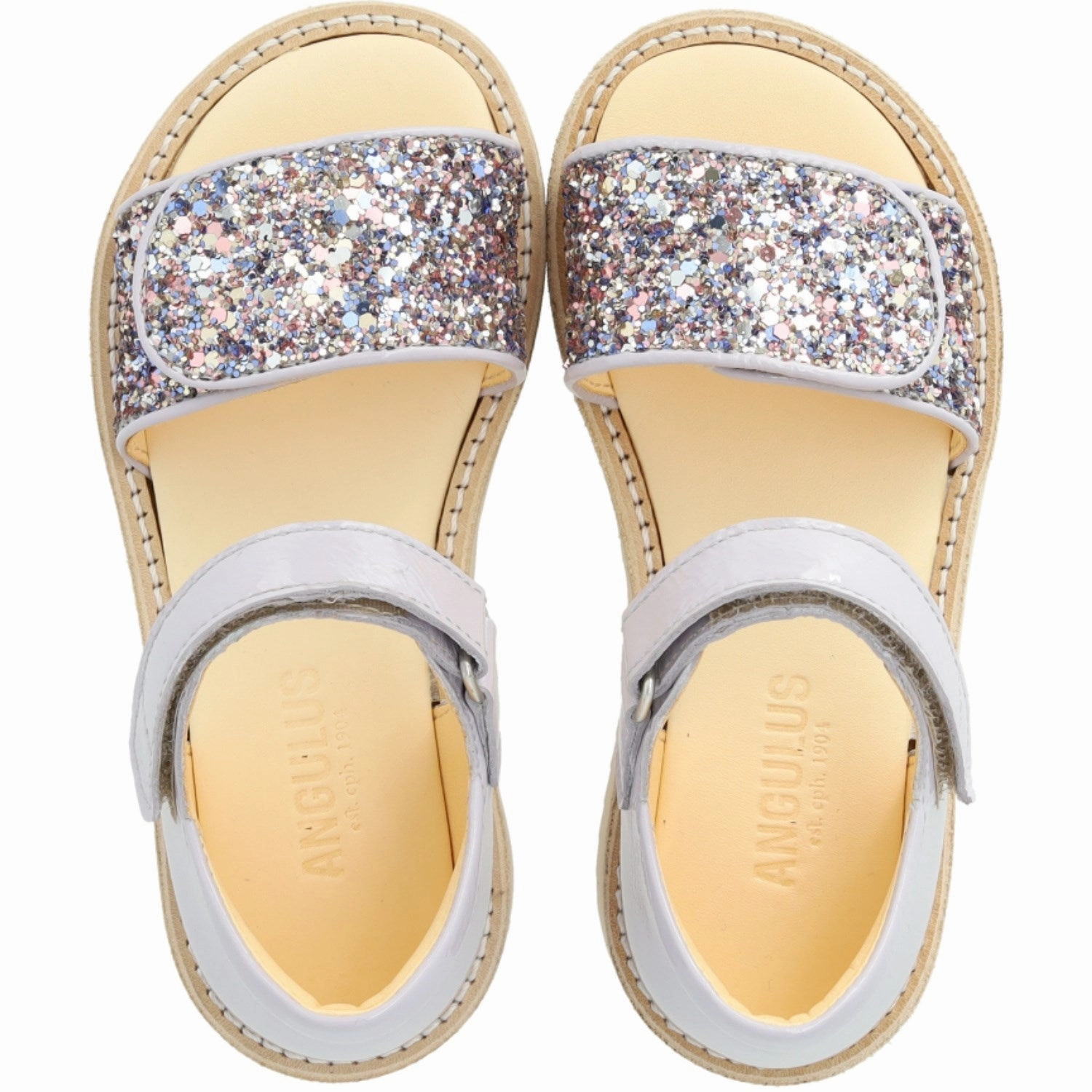 Sandals Angulus Lilac/Pastel Multi Glitter Laksandal Med Funklende Glitterdetalje