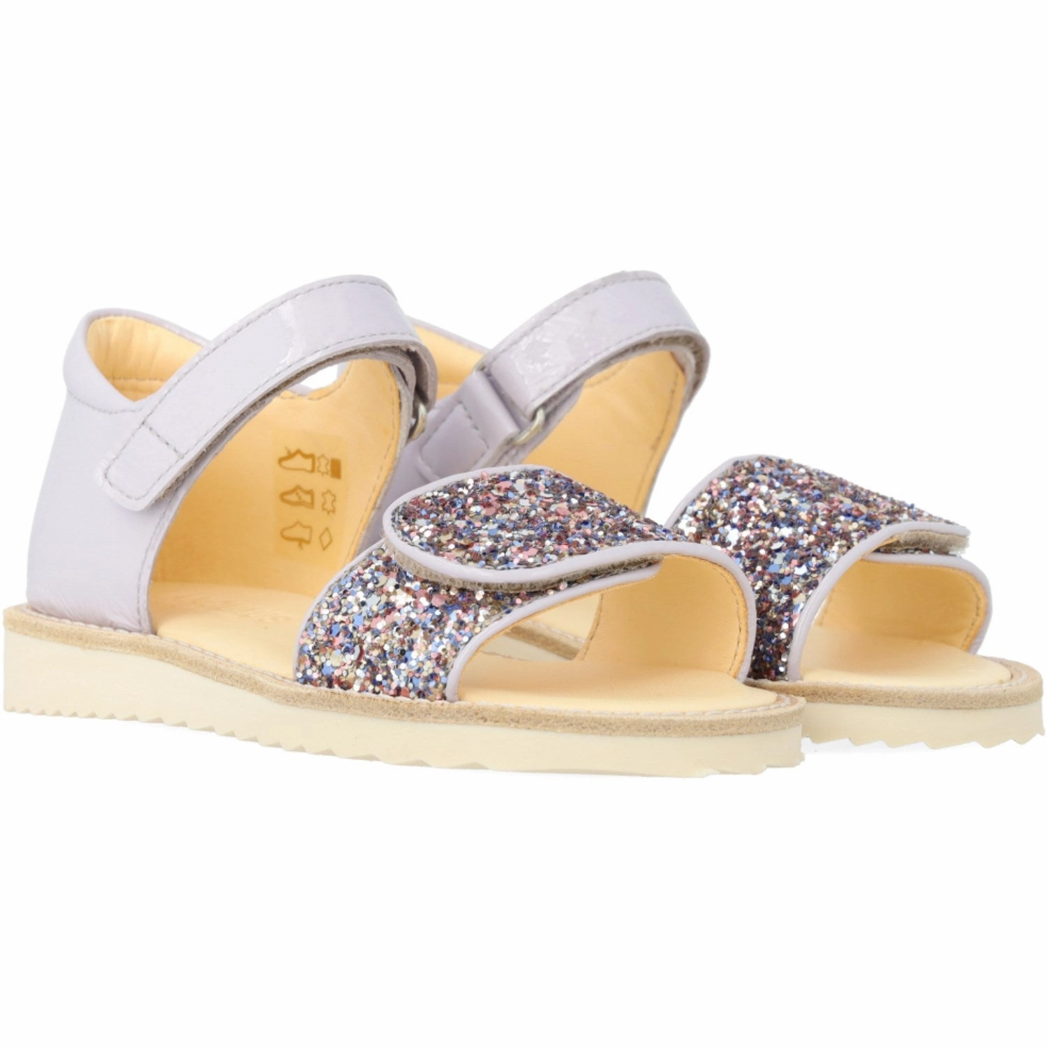 Sandals Angulus Lilac/Pastel Multi Glitter Laksandal Med Funklende Glitterdetalje Modern shoes
