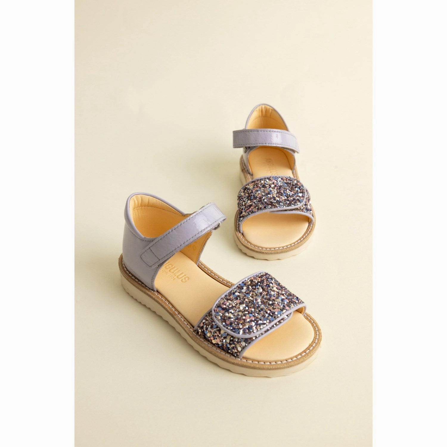 Sandals Angulus Lilac/Pastel Multi Glitter Laksandal Med Funklende Glitterdetalje