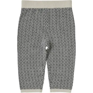 Seam FUB Ecru/Dark Navy Baby Jaquard Pants Versatile