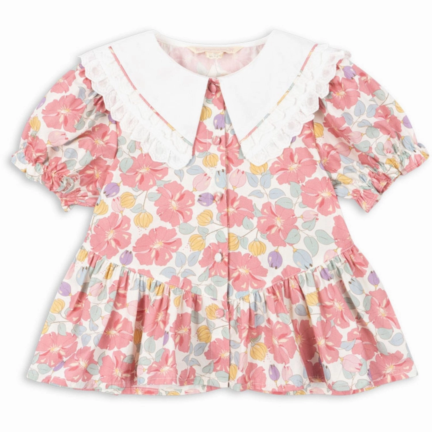 Seam Konges Sljd Fleur Anglaise Coeur Collar Shirt Gots Oversized