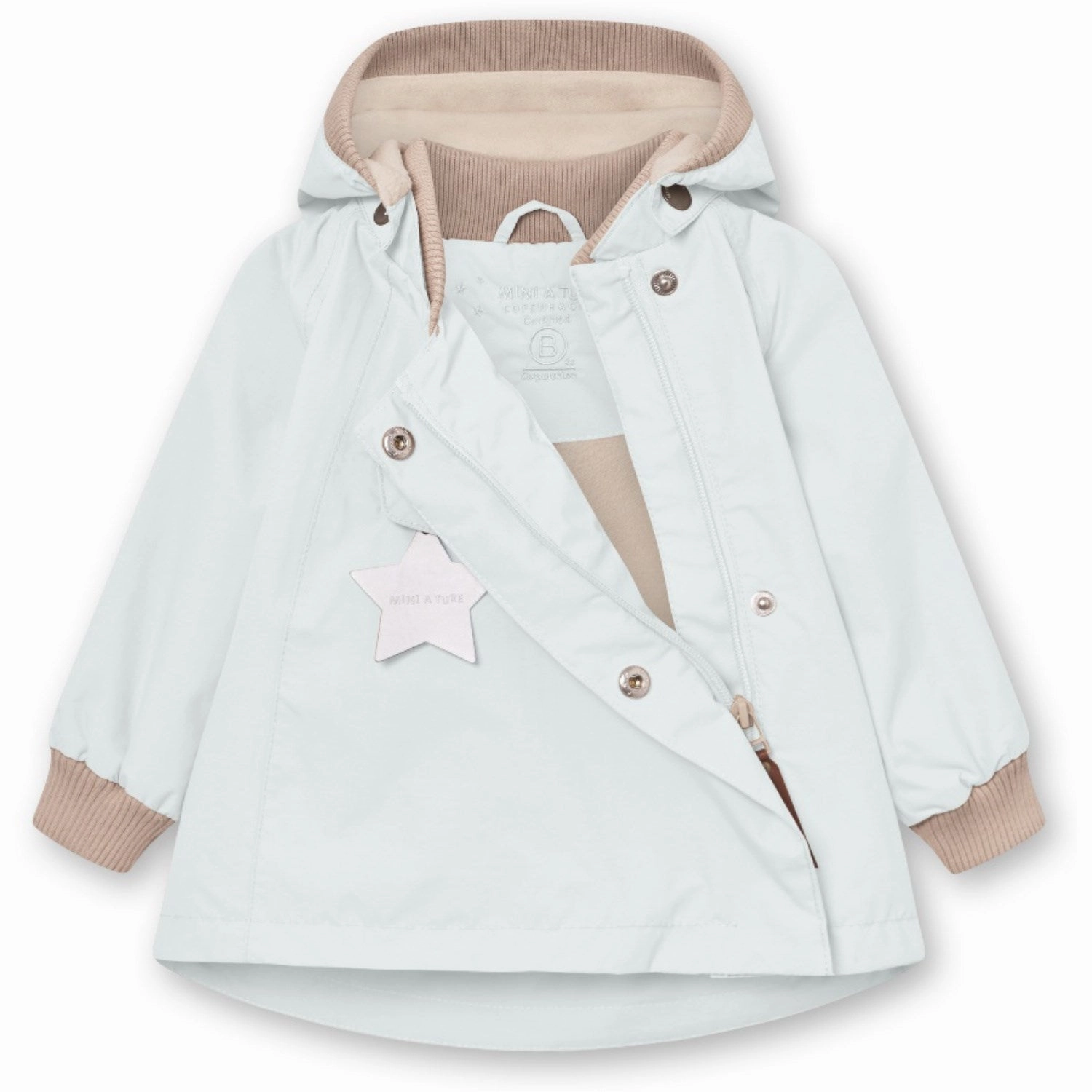 Seam Mini A ture Blue Metal Wai Fleece Lined Spring Jacket. GRS