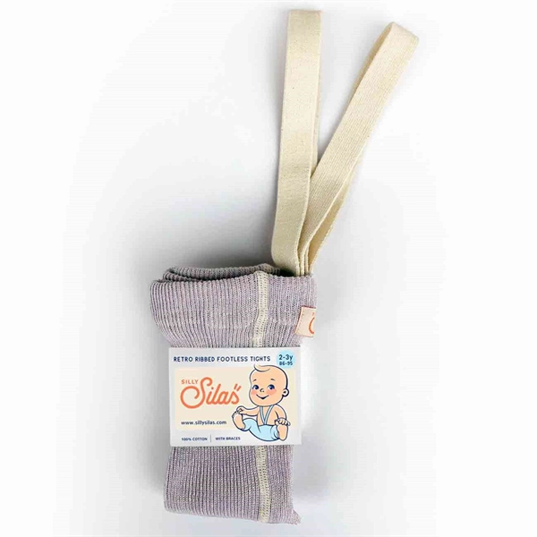 Seam Silly Silas Footless Tights Creamy Lavender Polyester