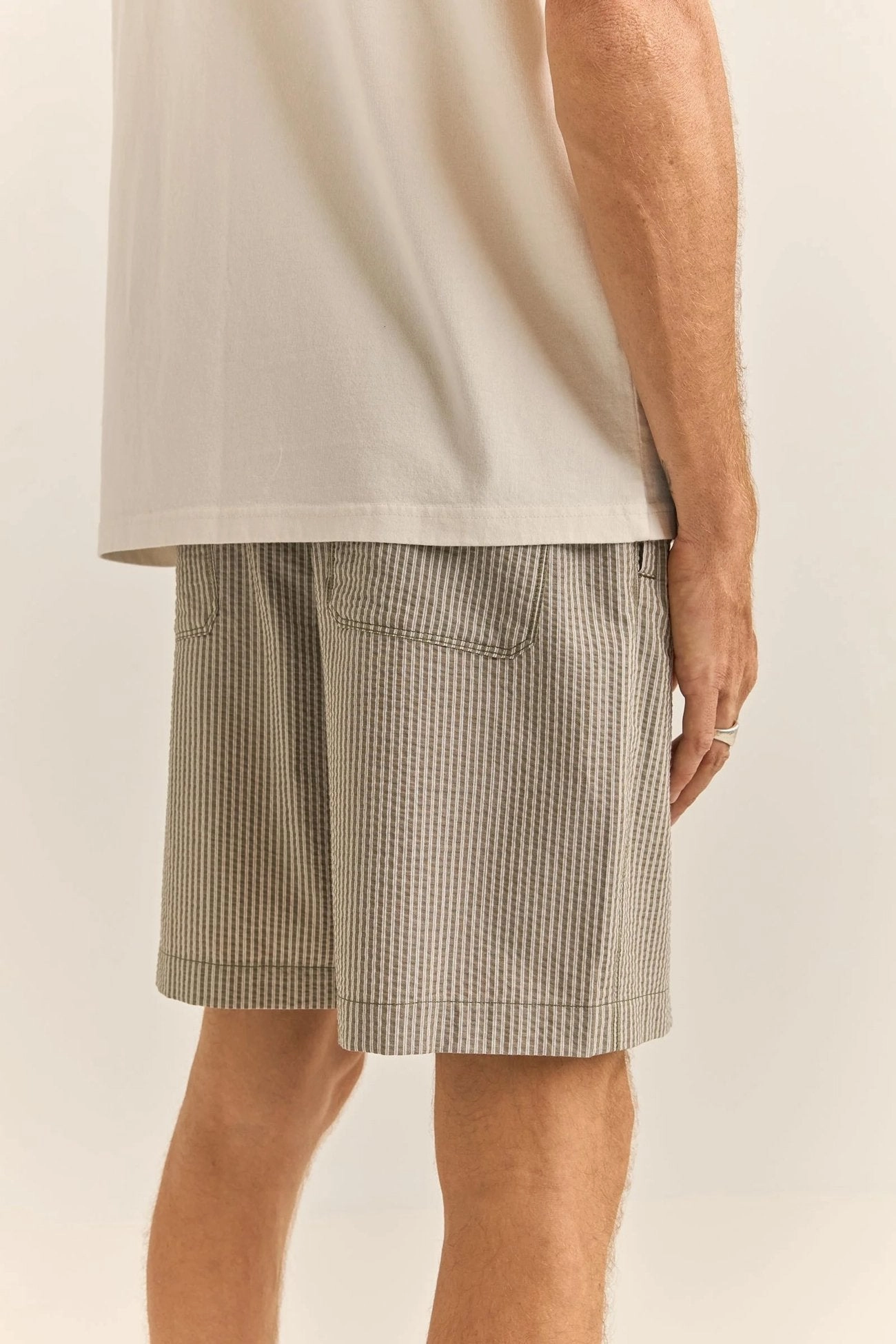 Seersucker Stripe Jam Olive sale myntra