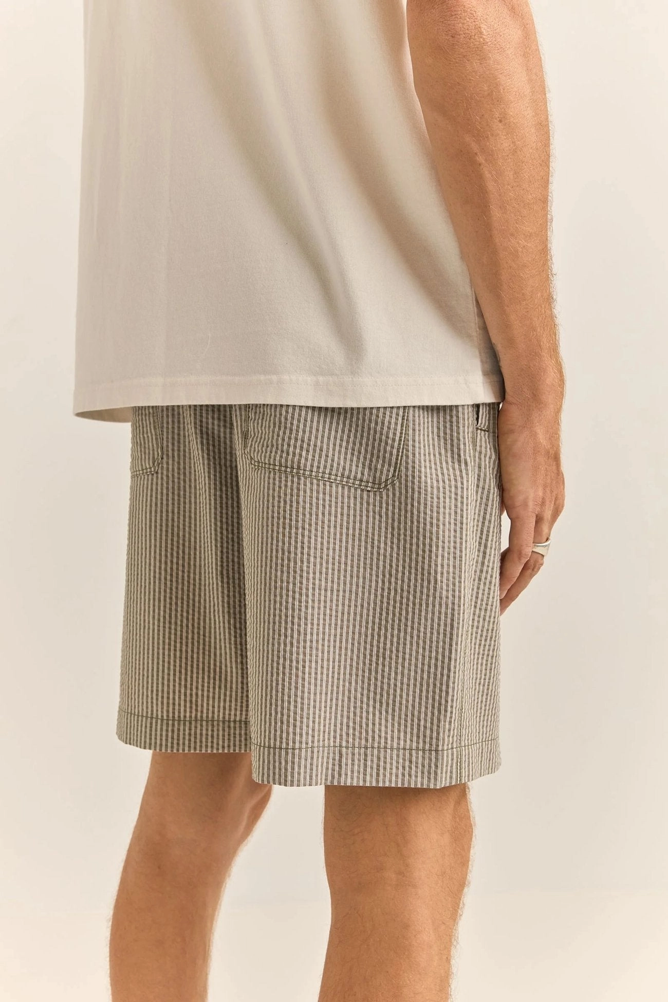 Seersucker Stripe Jam Olive sale myntra
