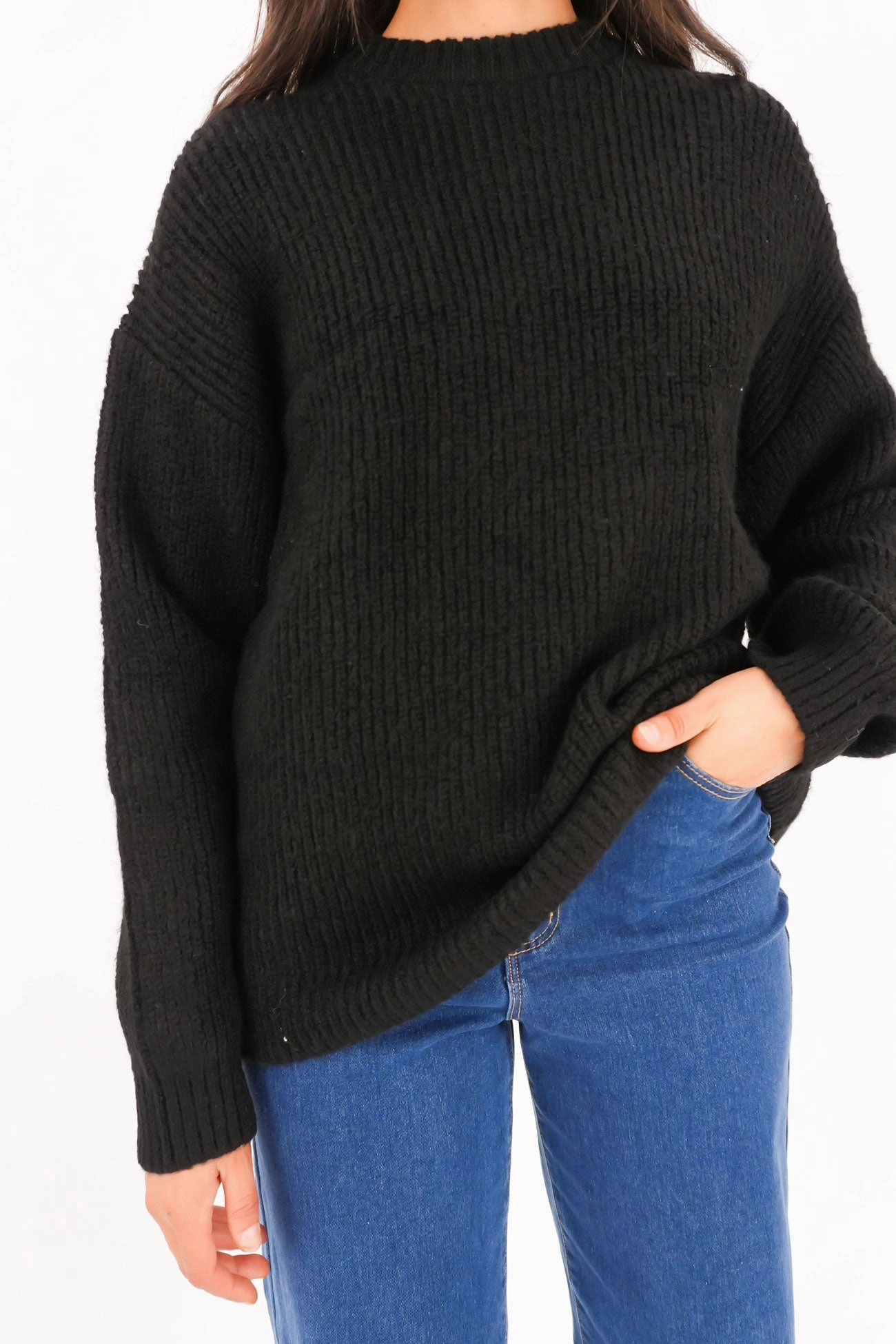 Selena Knit Top Black sale christmas cards