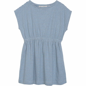 Serendipity Azur/Ecru Beach Dress Stripe Unique Ethical