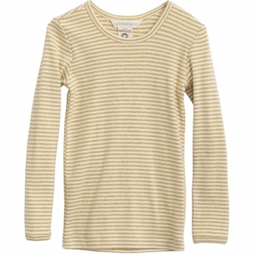 Serendipity Chamomile/Offwhite Slim Blouse Stripe Sophisticated Finest