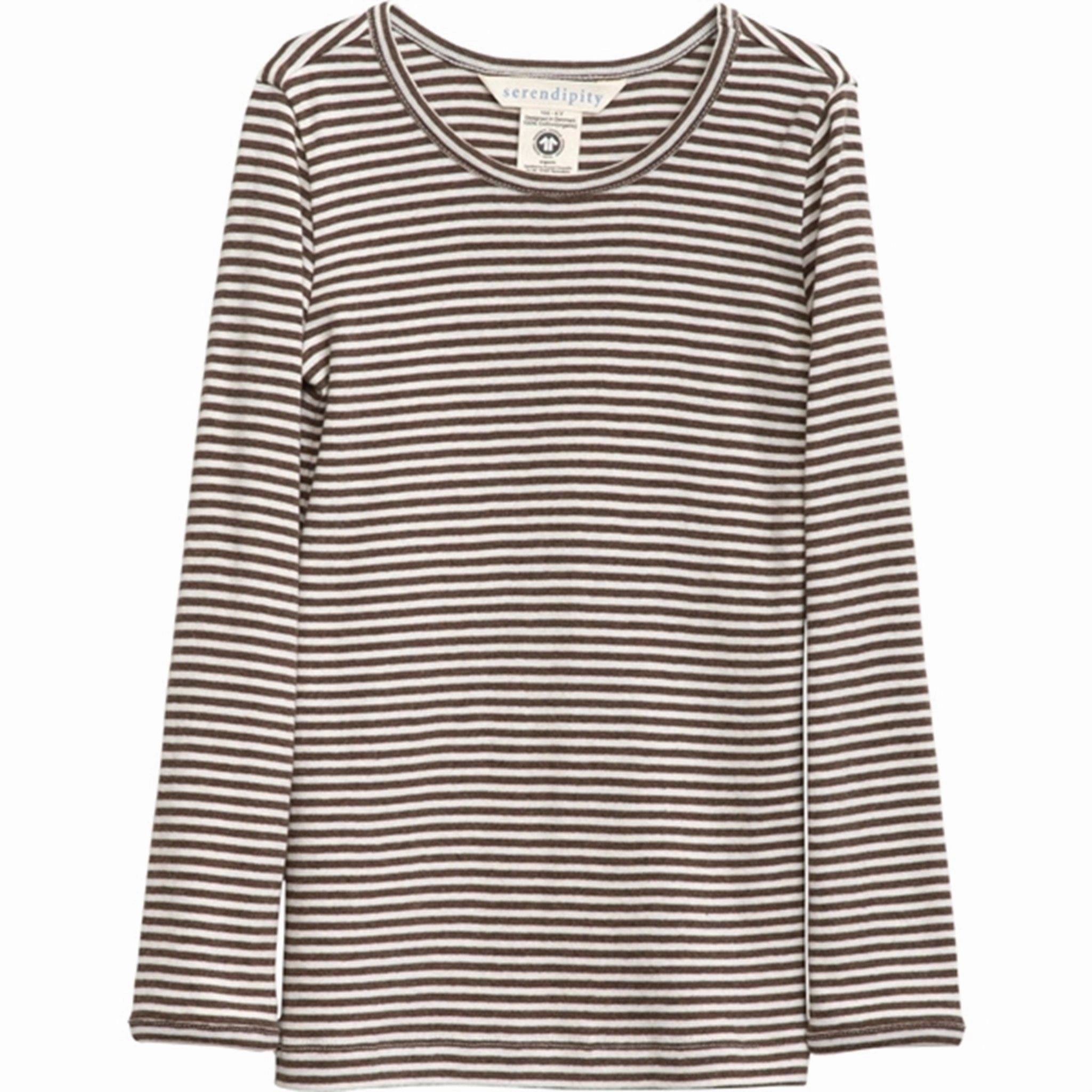 Serendipity Chestnut/Offwhite Slim Blouse Stripe Artisanal Masterpiece