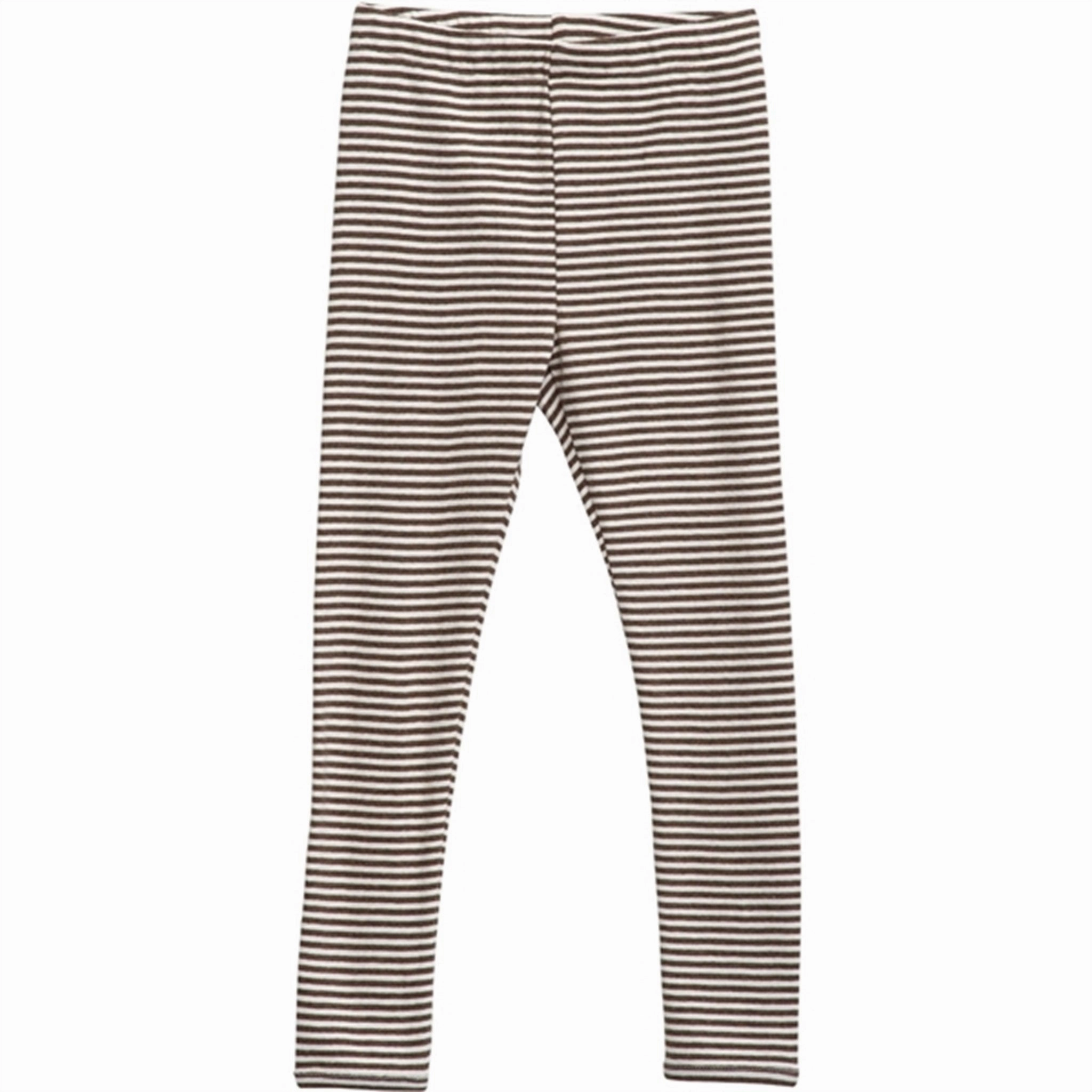 Serendipity Chestnut/Offwhite Stripe Leggings Expressive Craftsmanship