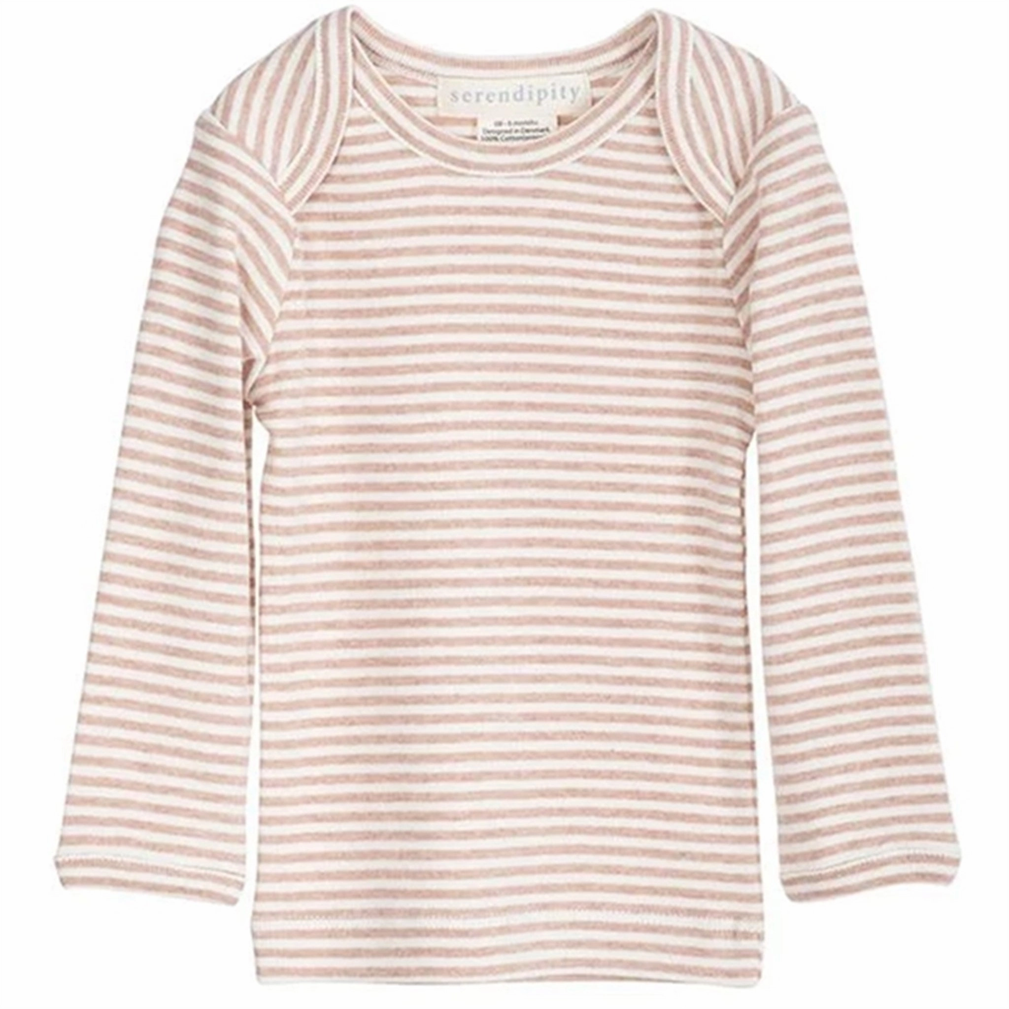 Serendipity Clay/Offwhite Rib Baby Tee Stripe Blouse Valuable Regal