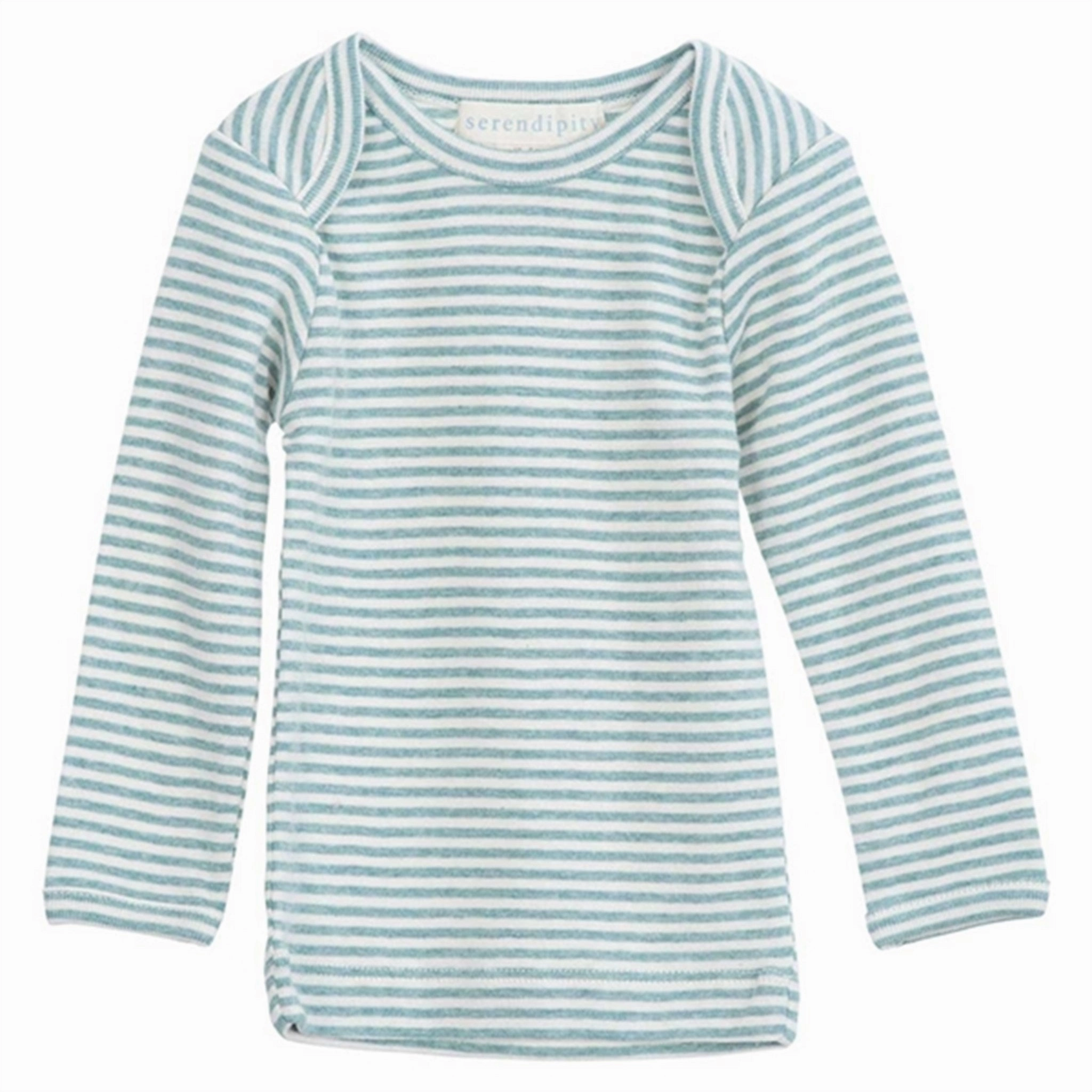 Serendipity Lake/Ecru Rib Baby Tee Stripe Bluse Artisanal Premium