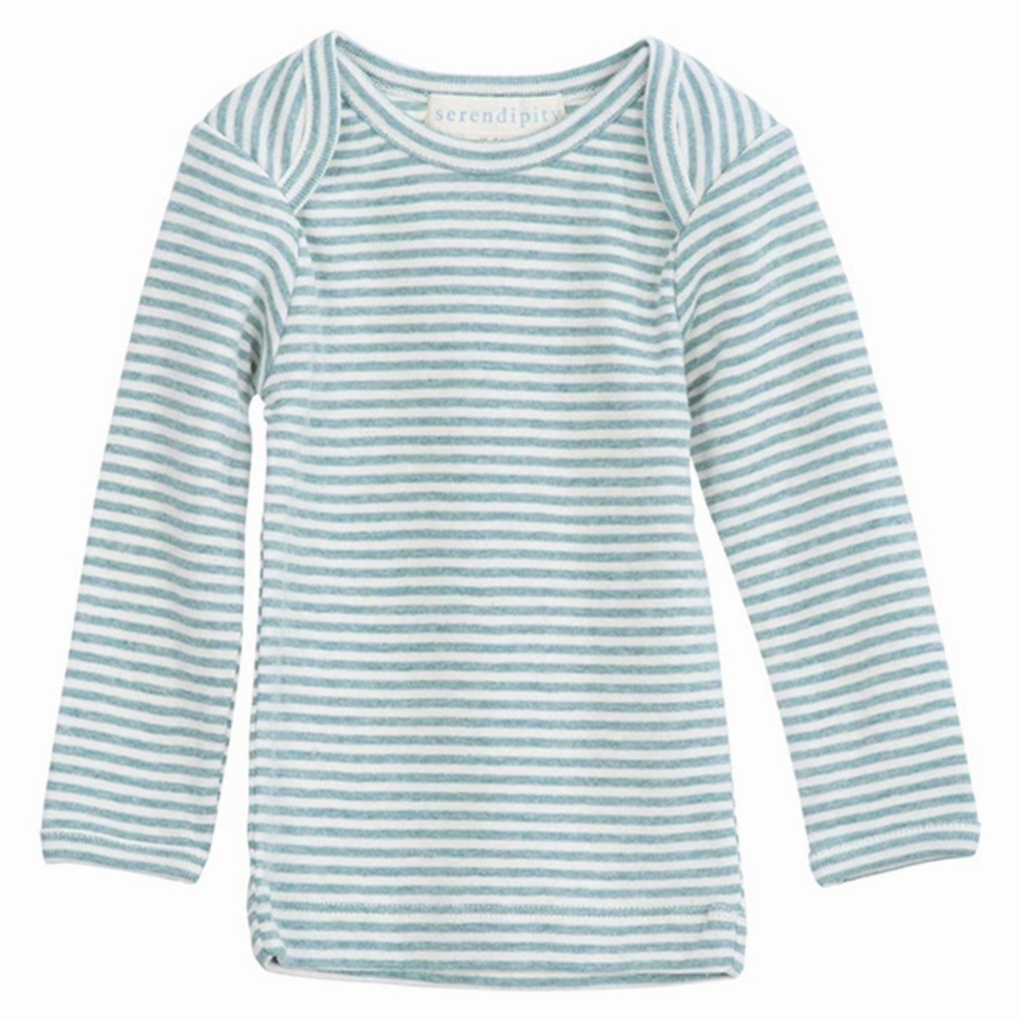 Serendipity Lake/Ecru Rib Baby Tee Stripe Bluse Distinctive Genuine