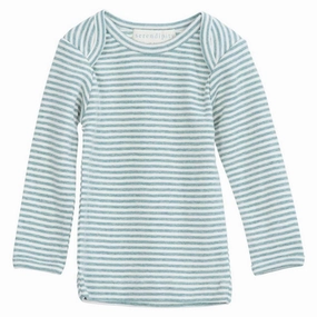Serendipity Lake/Ecru Rib Baby Tee Stripe Bluse Luxe Timeless