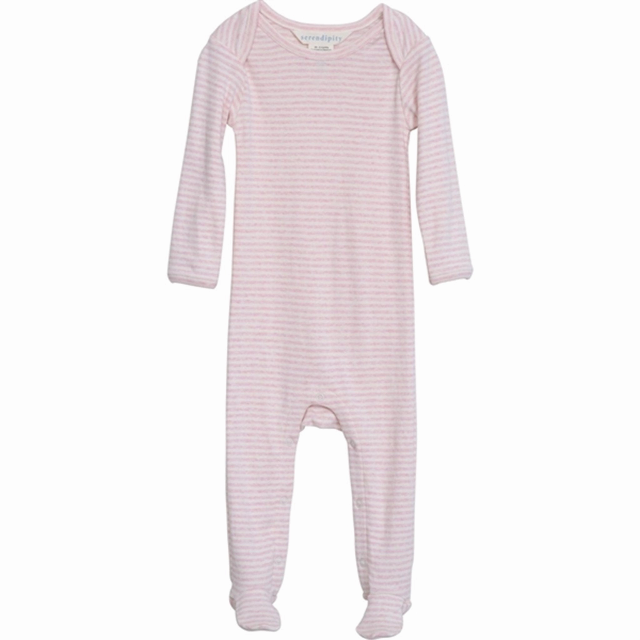 Sophisticated Serendipity Rosebud/Offwhite Baby Onesie Stripe Retro