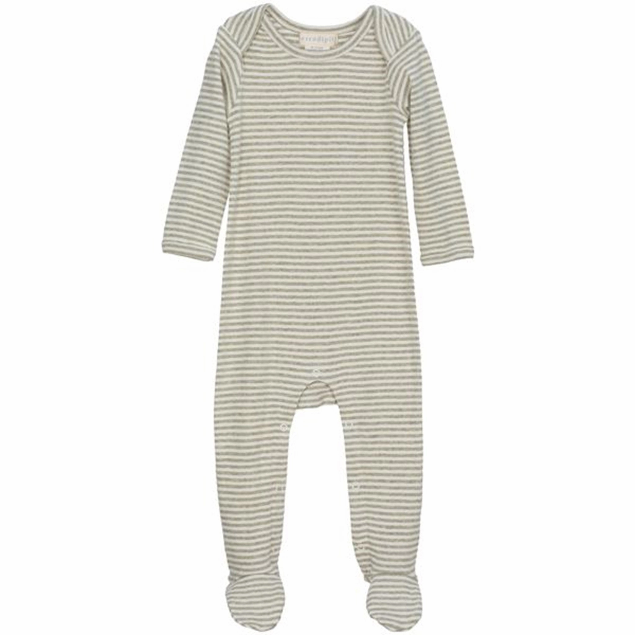Serendipity Sage/Ecru Baby Suit Stripe Feet Trend Appealing
