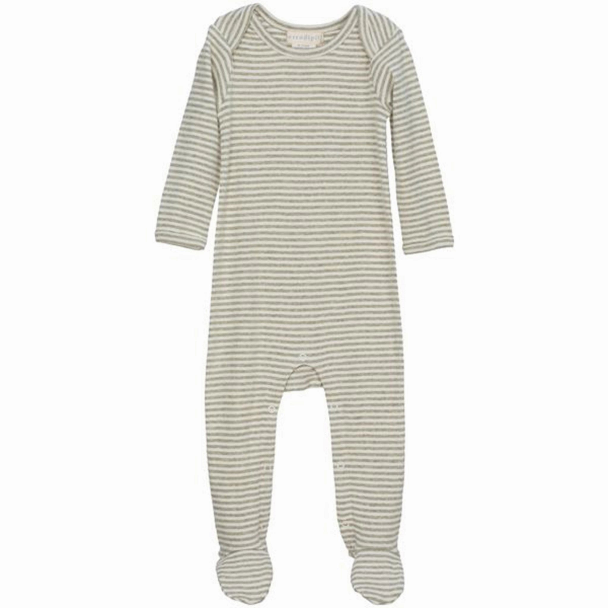 Serendipity Sage/Ecru Baby Suit Stripe Feet Sophisticated Creative