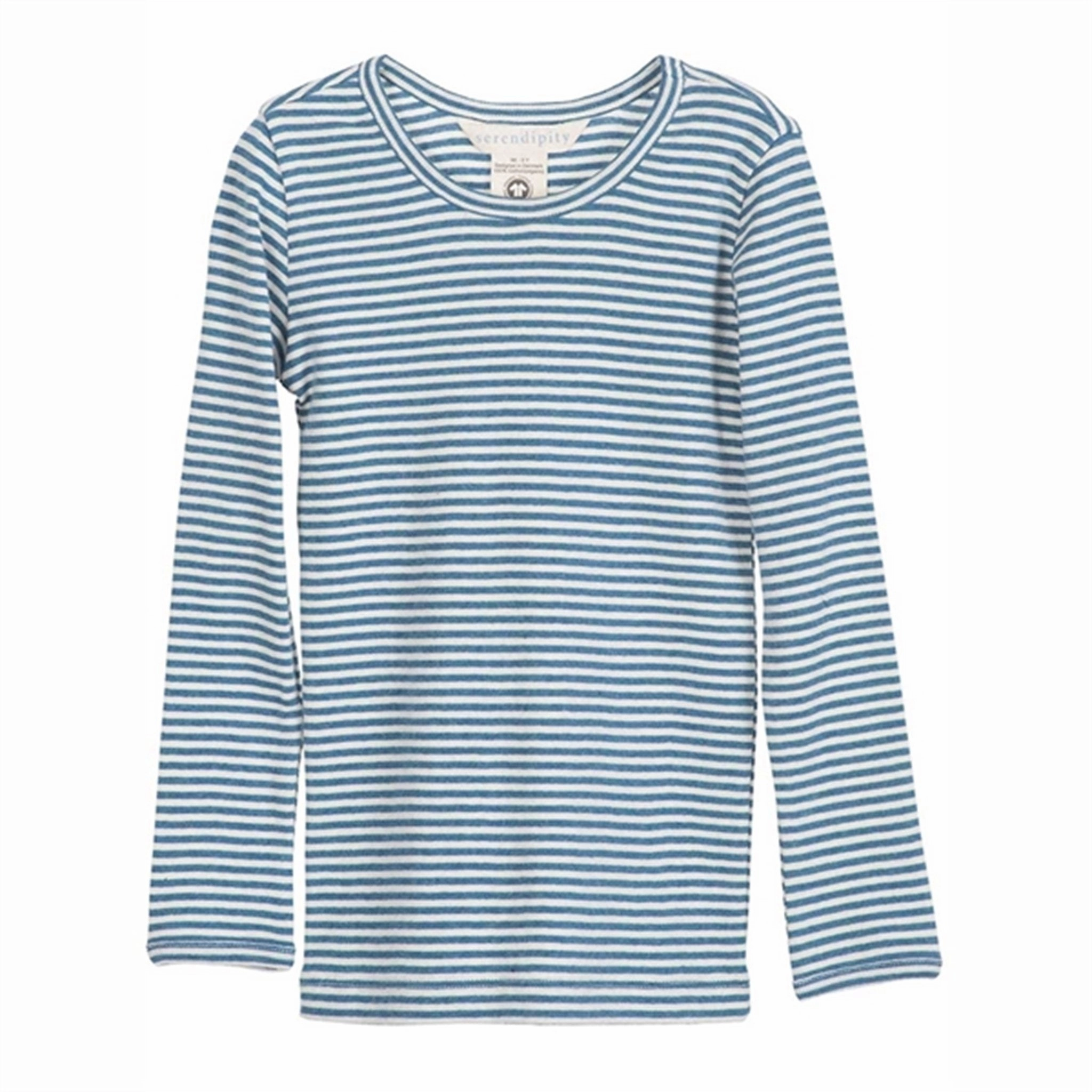 Serendipity Sky/Offwhite Slim Stripe Blouse Excellence Timeless