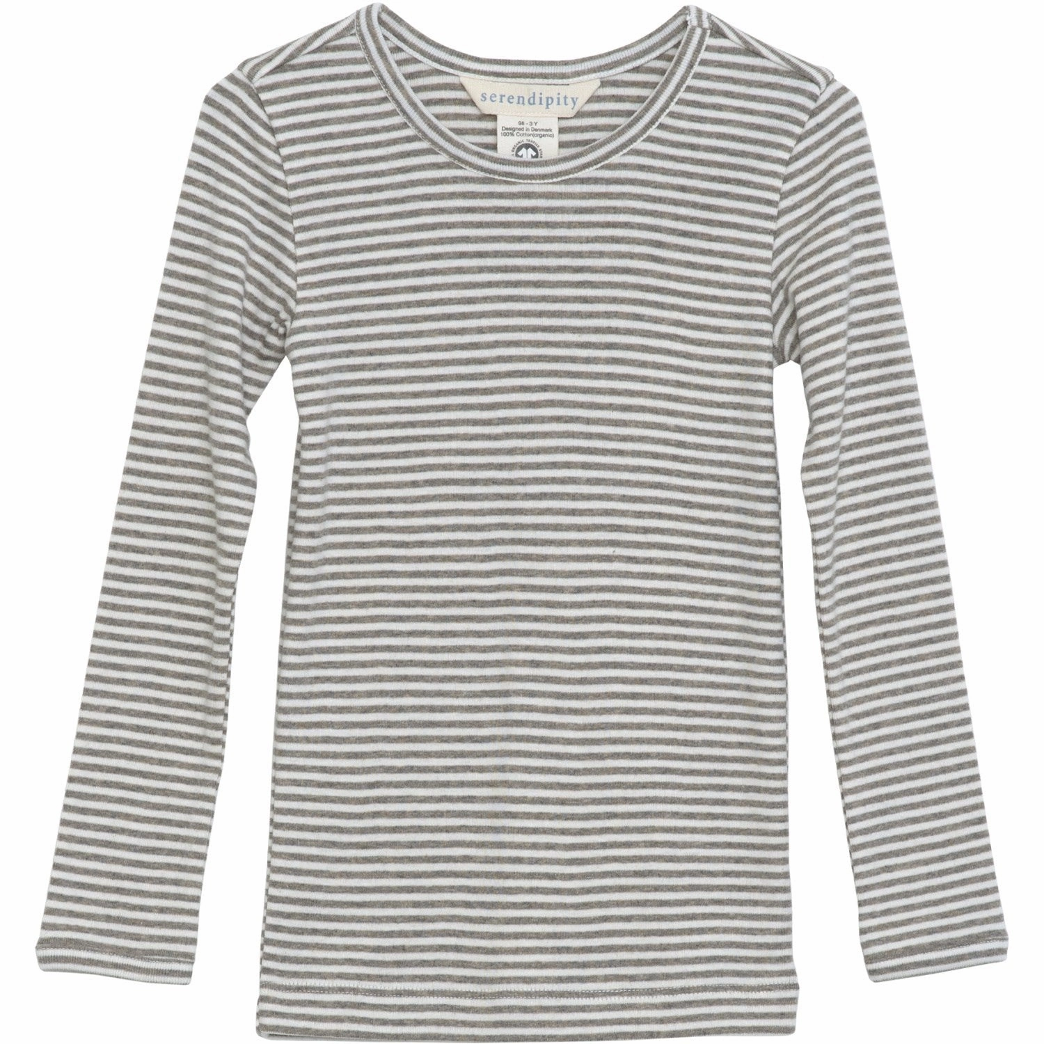 Serendipity Taupe/Offwhite Slim Blouse Stripe Coveted Opulent