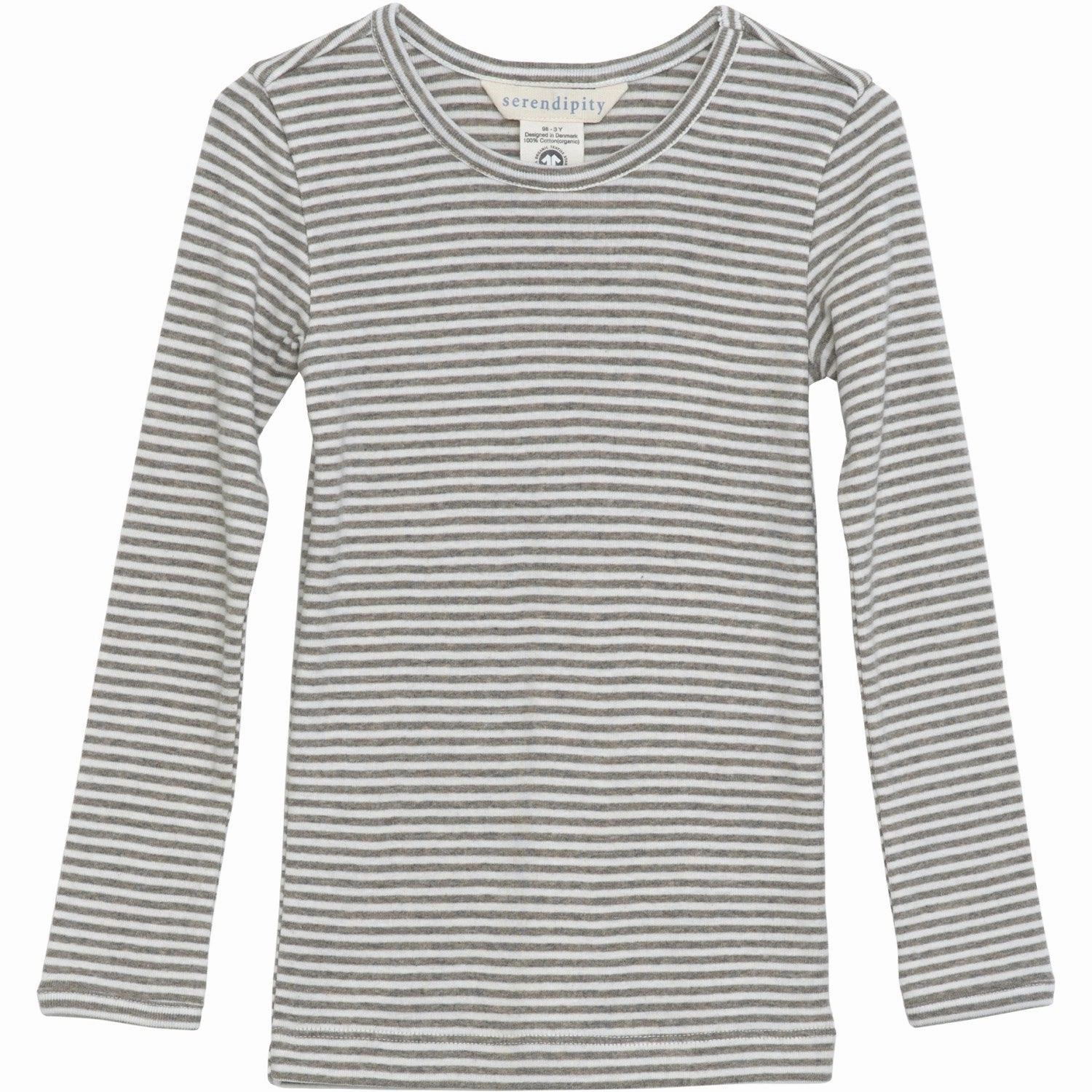 Global Serendipity Taupe/Offwhite Slim Blouse Stripe Regal